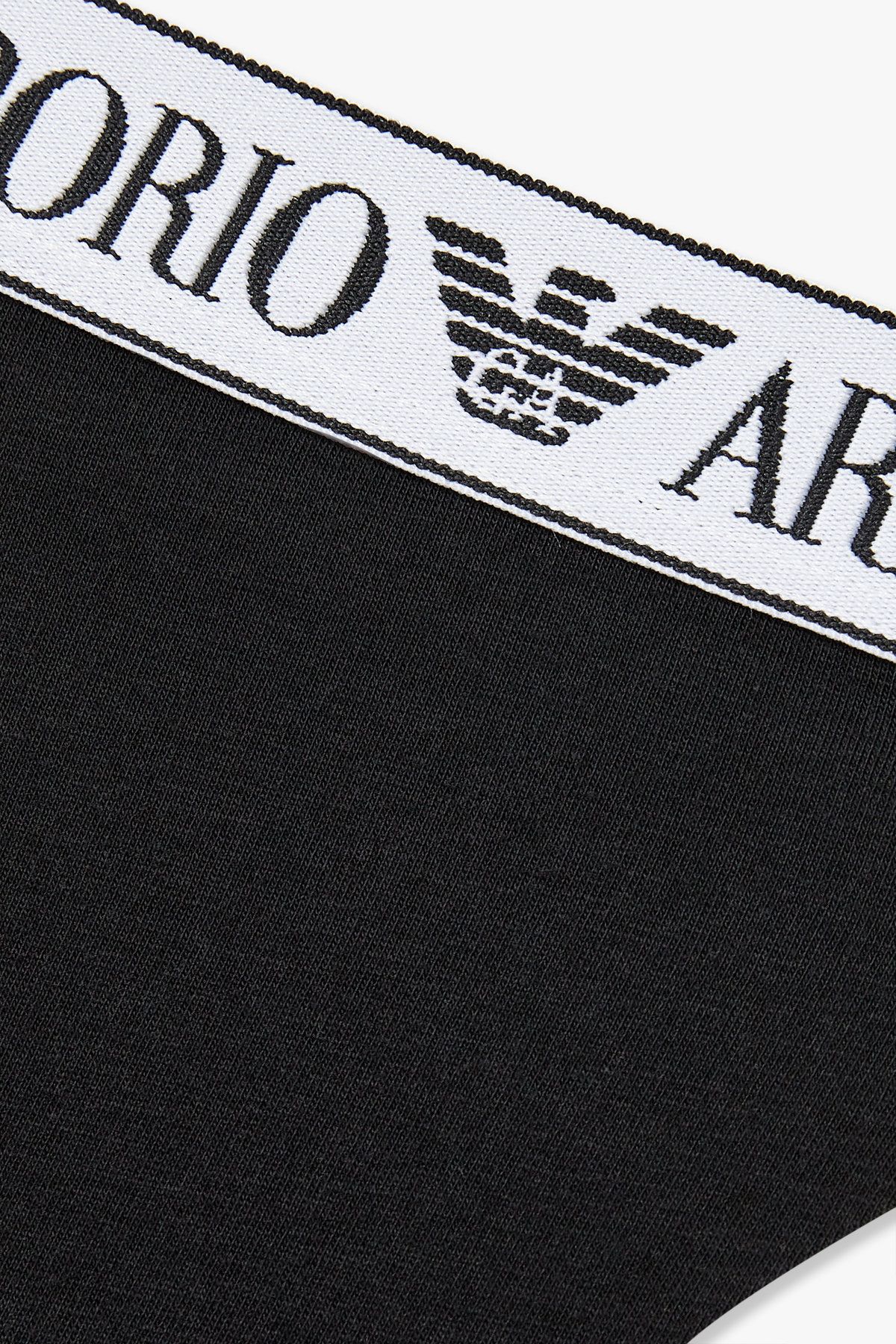 엠포리오 아르마니 언더웨어(EMPORIO ARMANI UNDERWEAR) 여성 라인 밴딩 코튼 티팬티_블랙 0825310503