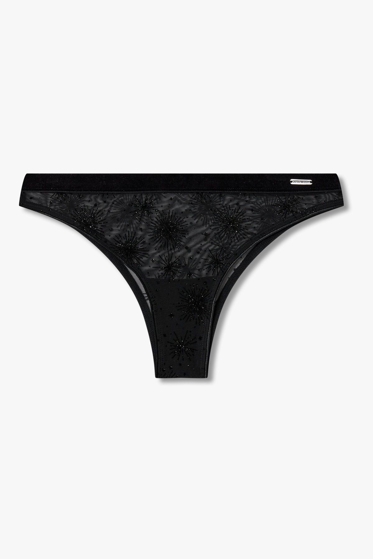 엠포리오 아르마니 언더웨어(EMPORIO ARMANI UNDERWEAR) 여성 플록 패턴 브라질리언 브리프_블랙 0825311531
