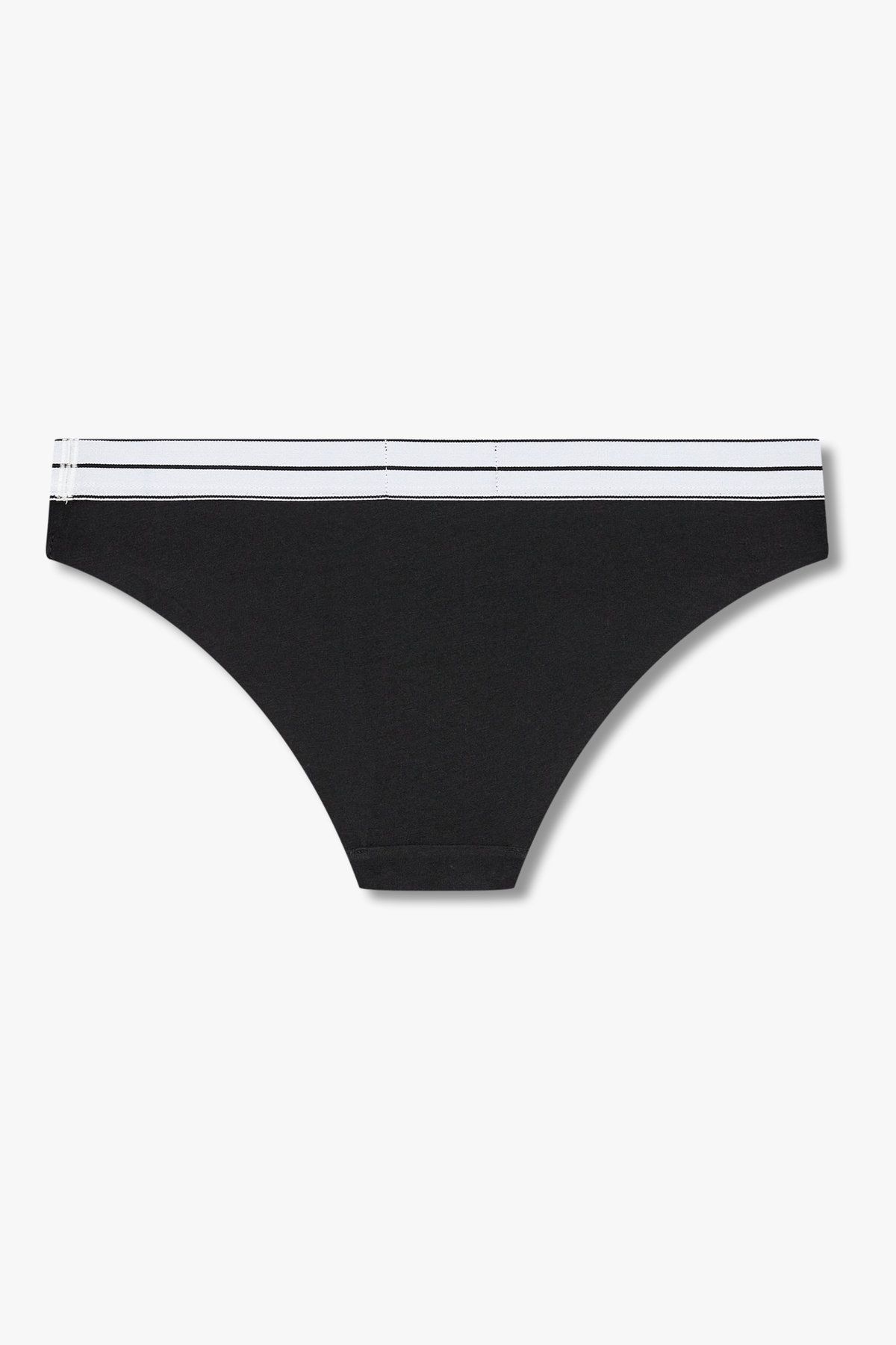 엠포리오 아르마니 언더웨어(EMPORIO ARMANI UNDERWEAR) 여성 라인 밴딩 코튼 브리프_블랙 0825311503
