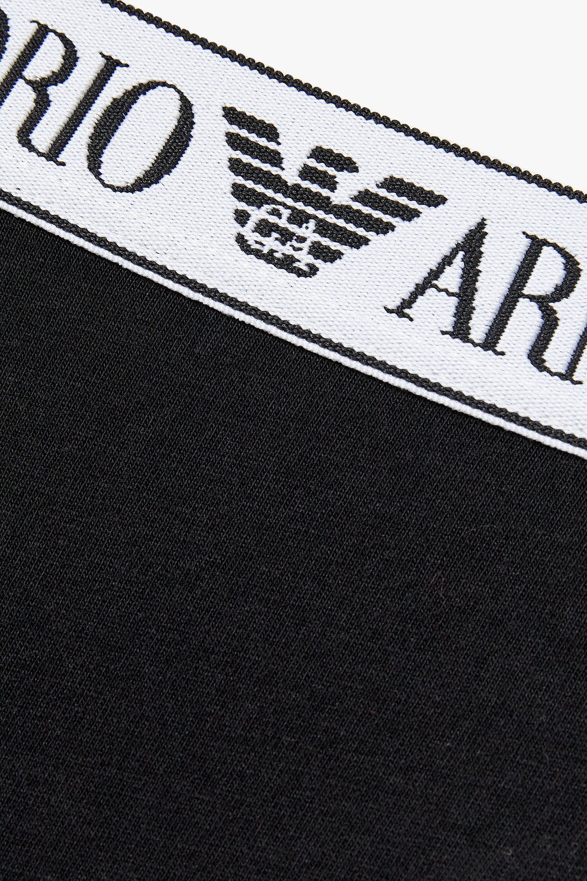 엠포리오 아르마니 언더웨어(EMPORIO ARMANI UNDERWEAR) 여성 라인 밴딩 코튼 브리프_블랙 0825311503