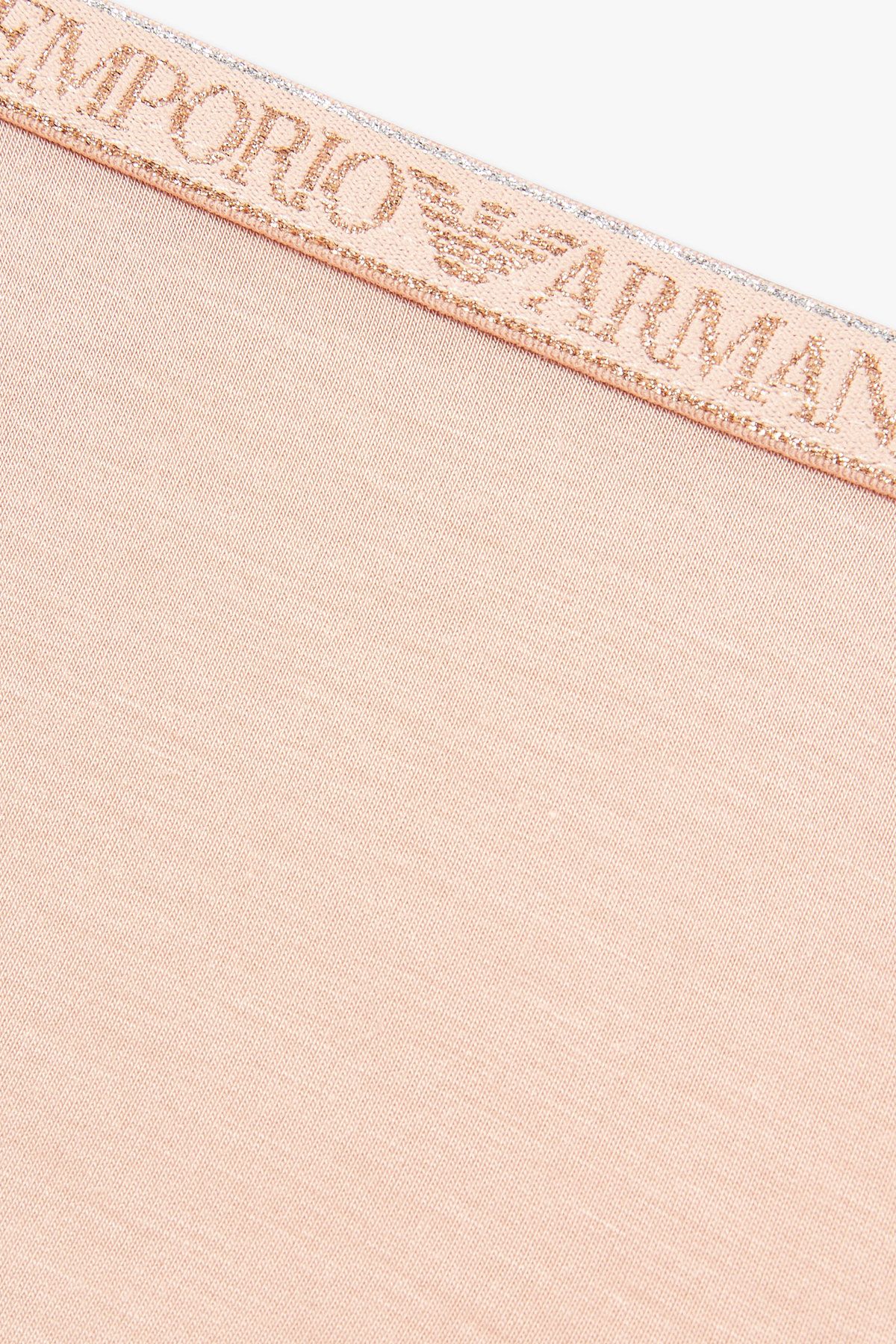 엠포리오 아르마니 언더웨어(EMPORIO ARMANI UNDERWEAR) 여성 메탈릭 밴딩 레이온 티팬티_내추럴 0825310505