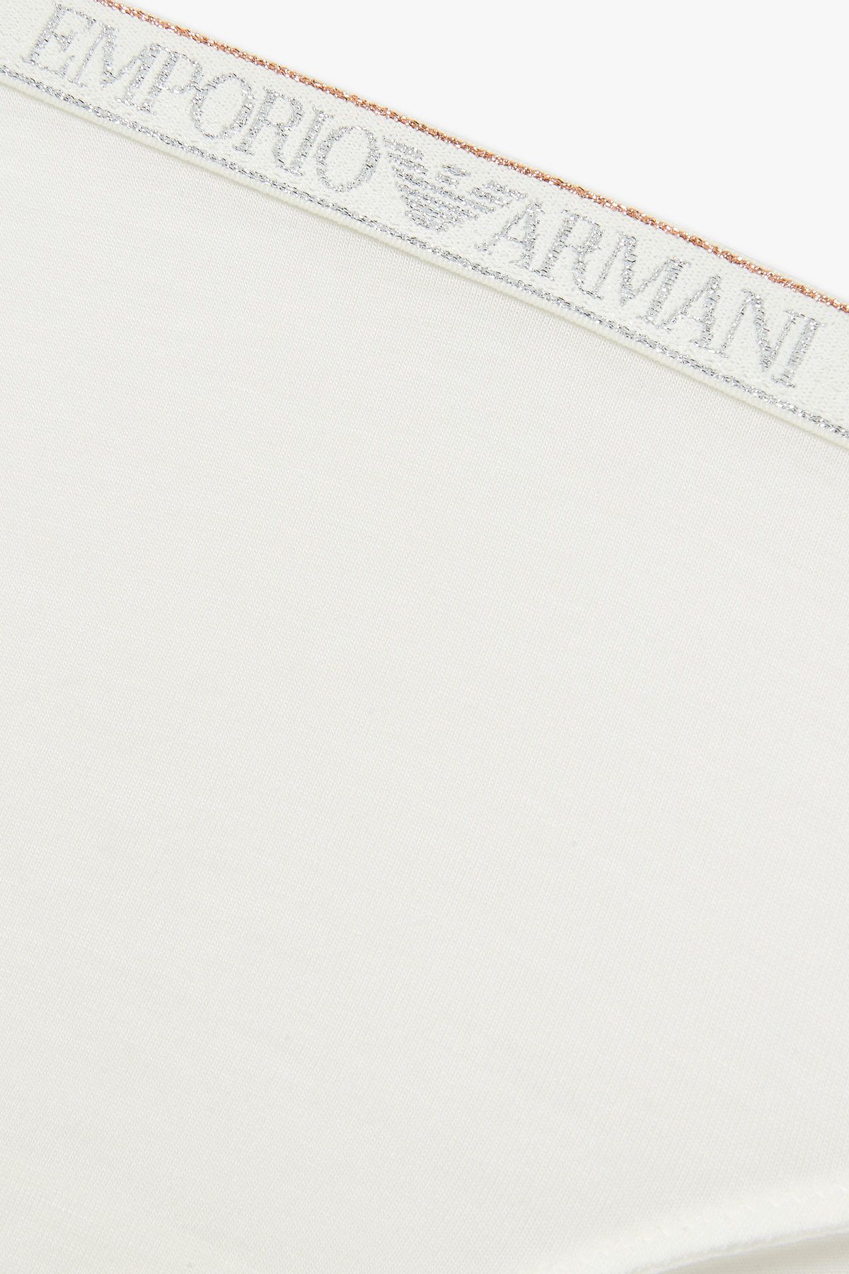 엠포리오 아르마니 언더웨어(EMPORIO ARMANI UNDERWEAR) 여성 메탈릭 밴딩 레이온 브리프_화이트 0825311504