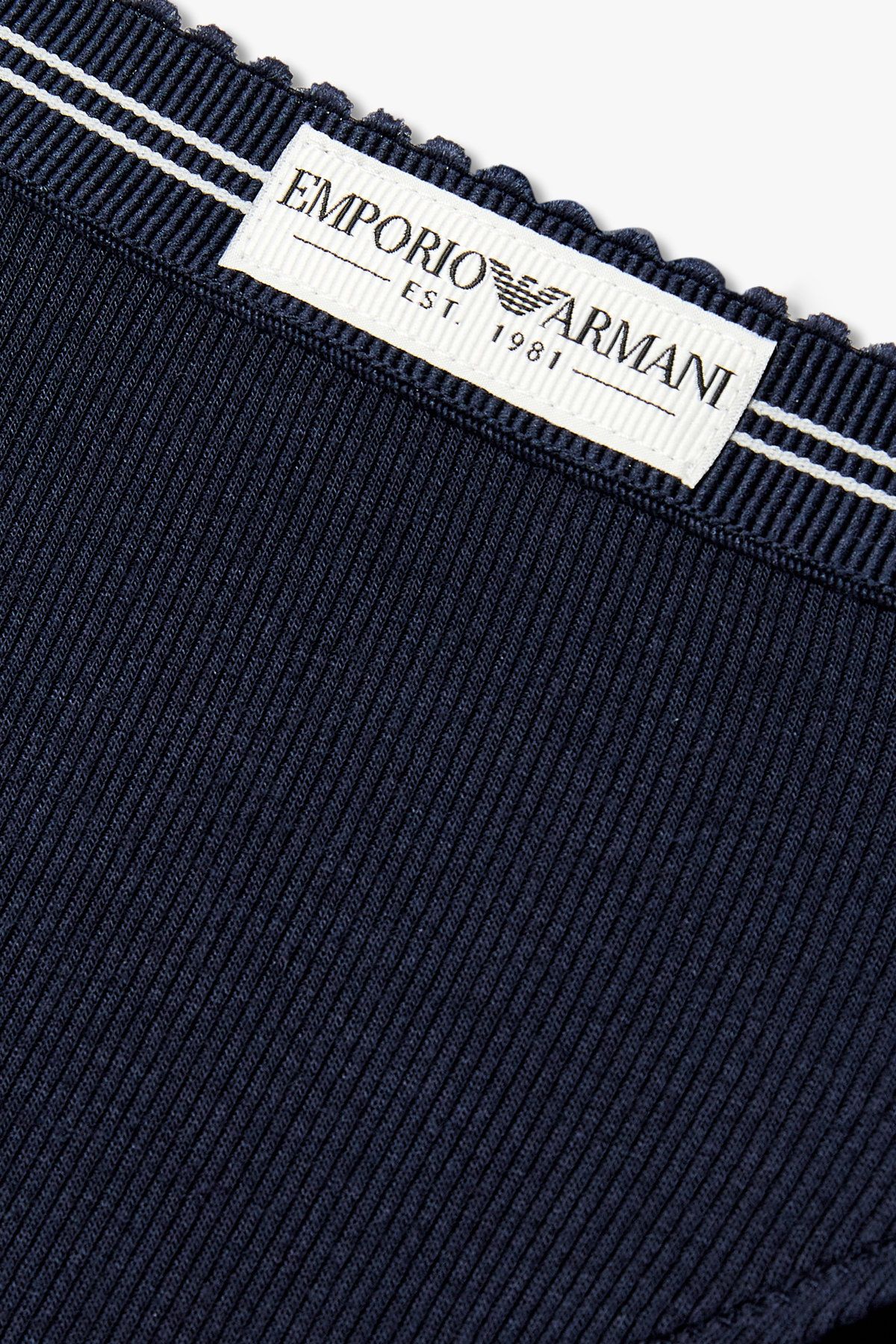 엠포리오 아르마니 언더웨어(EMPORIO ARMANI UNDERWEAR) 여성 레이스 트림 브라질리언 브리프_마린 0825311534