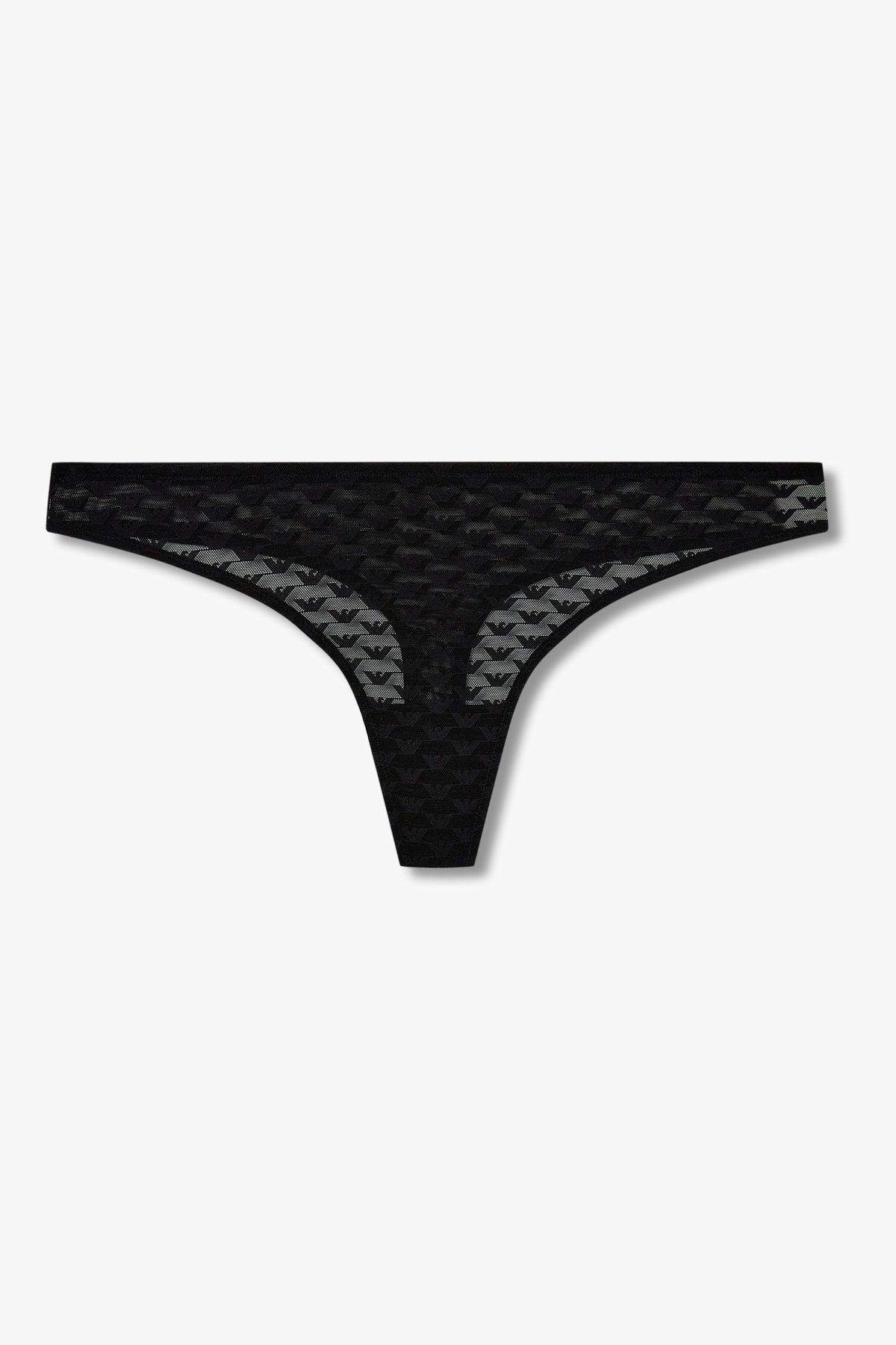 엠포리오 아르마니 언더웨어(EMPORIO ARMANI UNDERWEAR) 여성 이글 패턴 메쉬 티팬티_블랙 0825310523