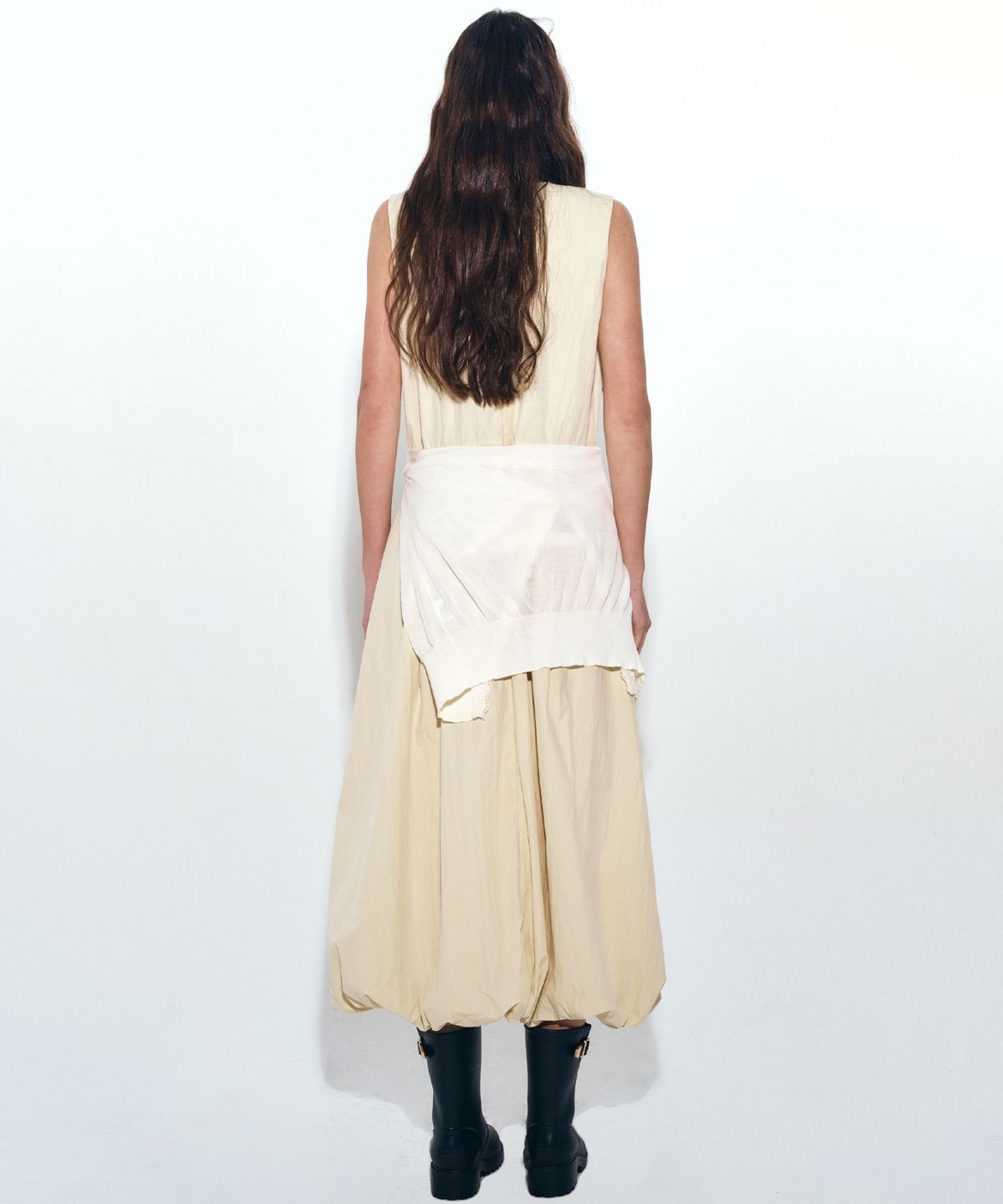 닉앤니콜(NICK&NICOLE) BALLOON SLEEVELESS LONG DRESS_BUTTER CREAM