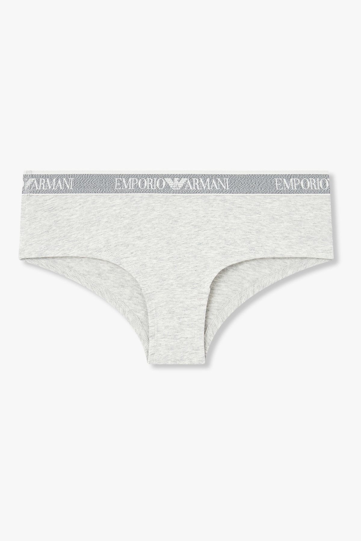 엠포리오 아르마니 언더웨어(EMPORIO ARMANI UNDERWEAR) 여성 리피트 로고 코튼 치키 팬츠_멜란지 그레이 0825312512