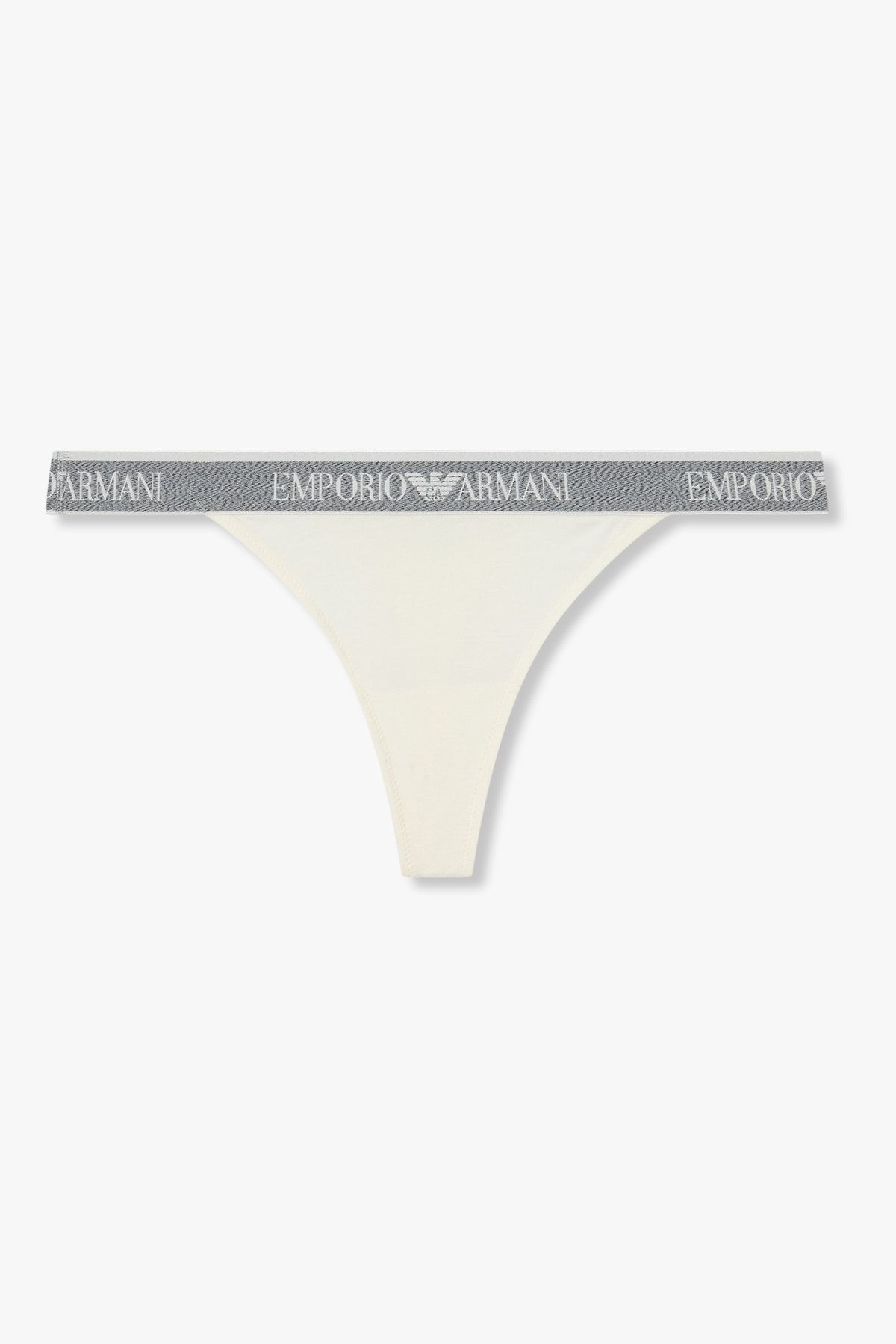 엠포리오 아르마니 언더웨어(EMPORIO ARMANI UNDERWEAR) 여성 리피트 로고 코튼 티팬티_아이보리 0825310512