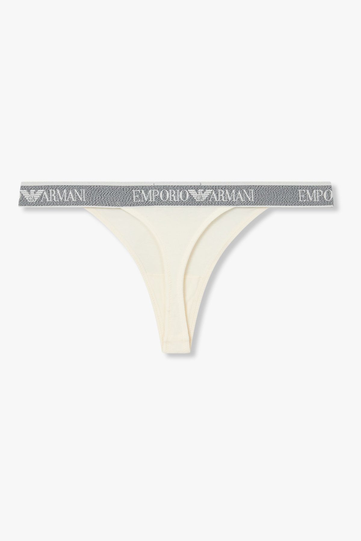 엠포리오 아르마니 언더웨어(EMPORIO ARMANI UNDERWEAR) 여성 리피트 로고 코튼 티팬티_아이보리 0825310512