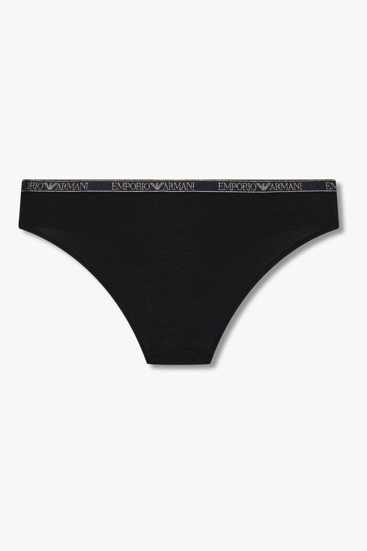 엠포리오 아르마니 언더웨어(EMPORIO ARMANI UNDERWEAR) 여성 메탈릭 밴딩 레이온 브리프_블랙 0825311507