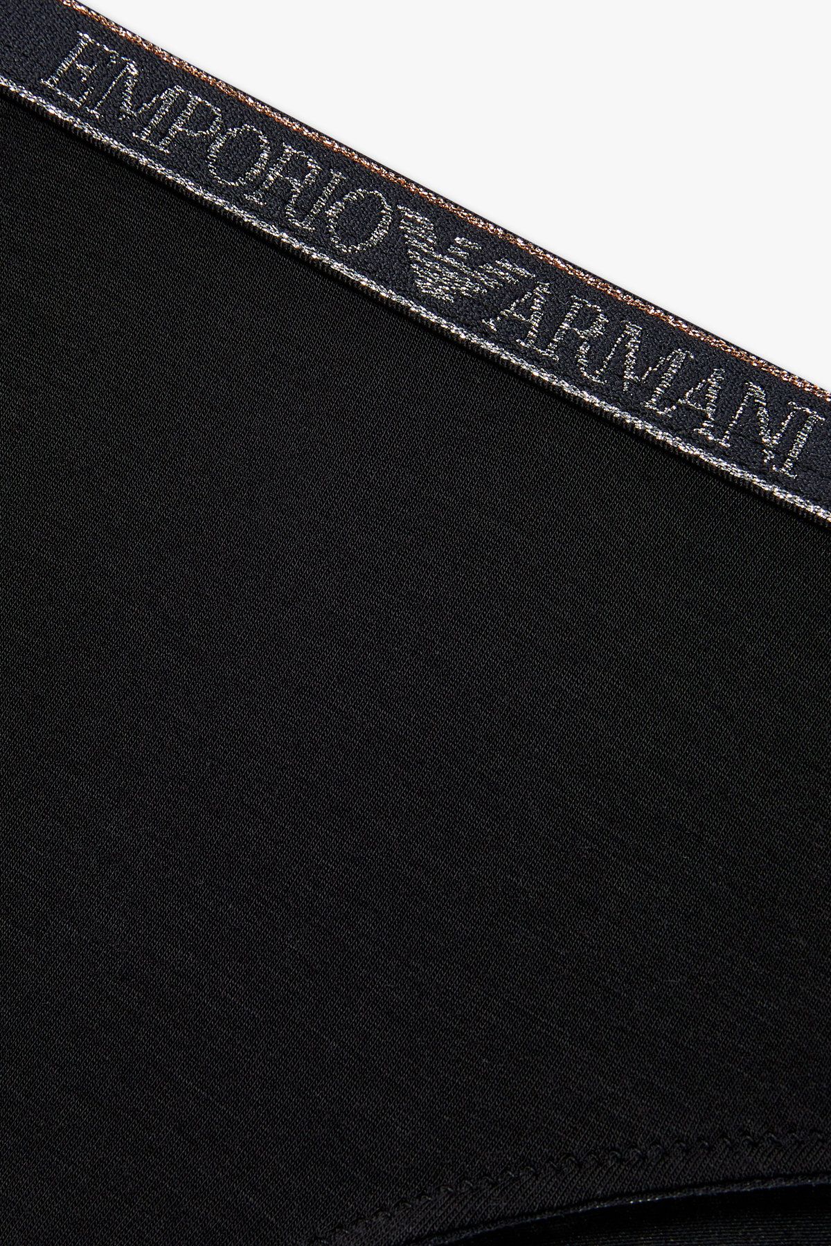 엠포리오 아르마니 언더웨어(EMPORIO ARMANI UNDERWEAR) 여성 메탈릭 밴딩 레이온 브리프_블랙 0825311507