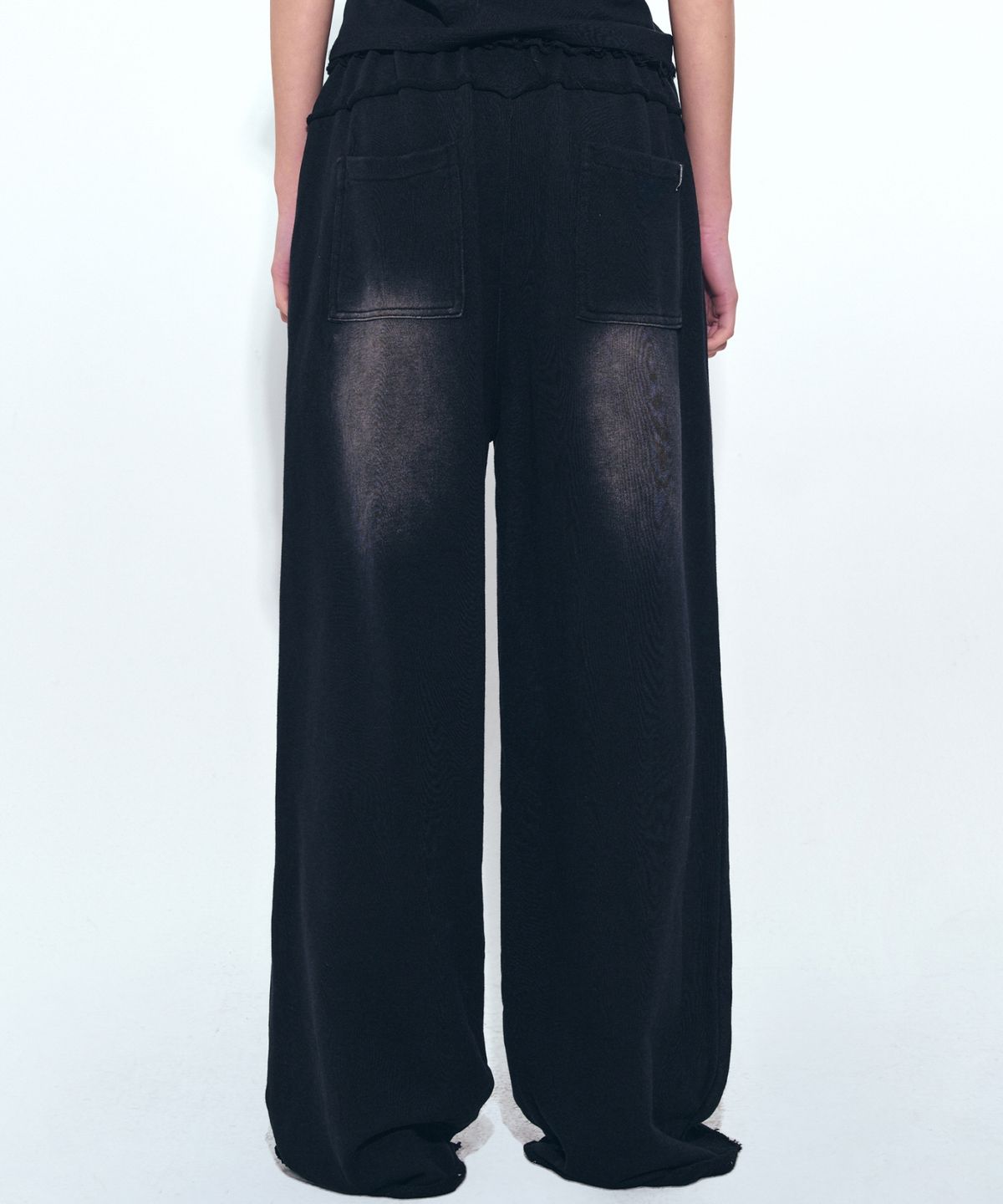 닉앤니콜(NICK&NICOLE) DESTROYED COTTON LOUNGE PANTS_BLACK