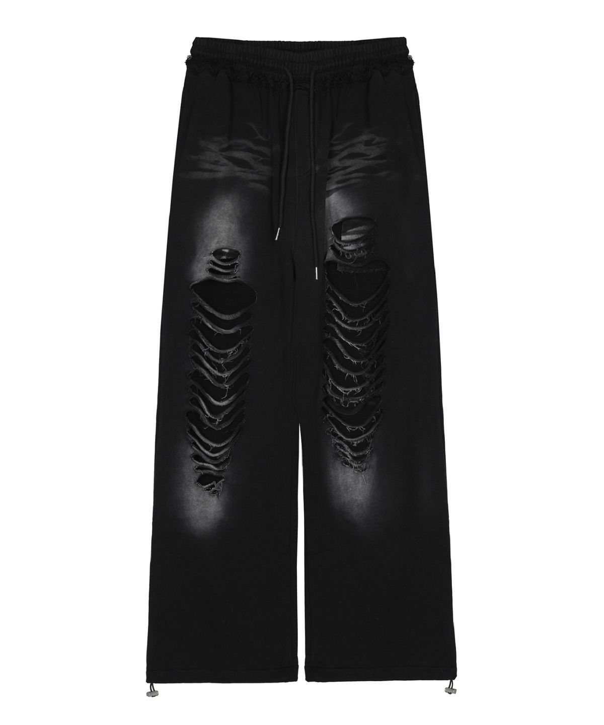 닉앤니콜(NICK&NICOLE) DESTROYED COTTON LOUNGE PANTS_BLACK