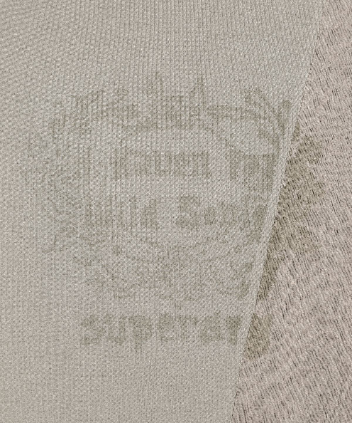 슈퍼드라이(SUPERDRY) W 컷 오프 빈티지 레터링 티셔츠 베이지