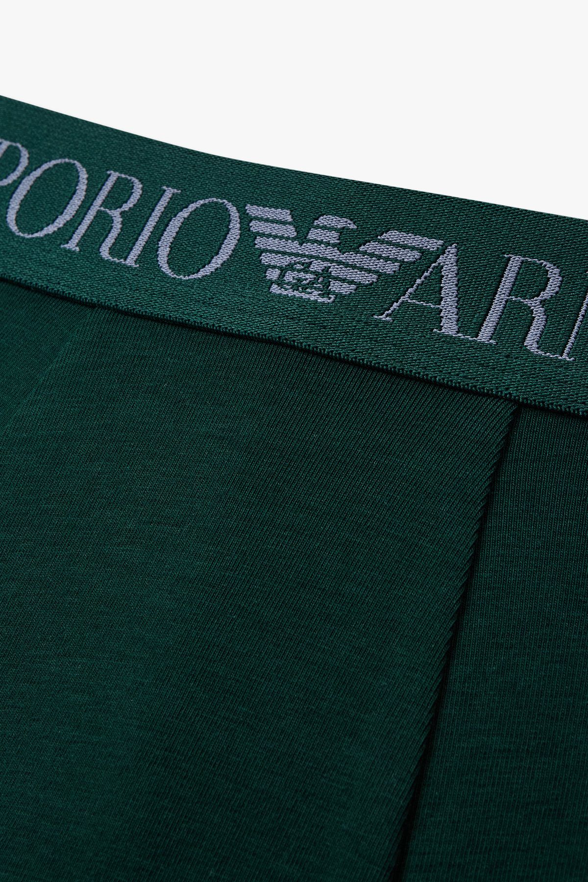 엠포리오 아르마니 언더웨어(EMPORIO ARMANI UNDERWEAR) 남성 로고 밴딩 솔리드 코튼 드로즈_그린 0815312040