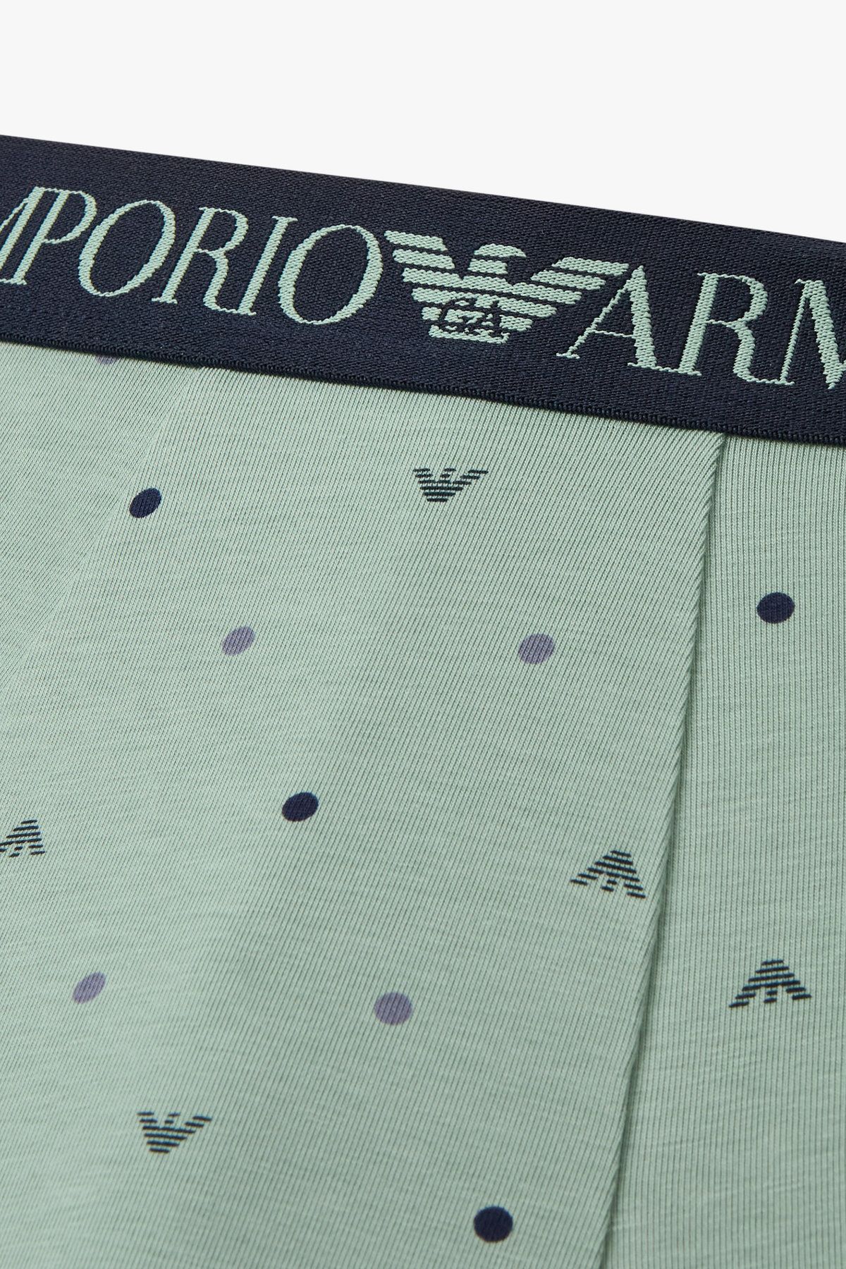 엠포리오 아르마니 언더웨어(EMPORIO ARMANI UNDERWEAR) 남성 로고 패턴드 코튼 드로즈_민트 0815312041