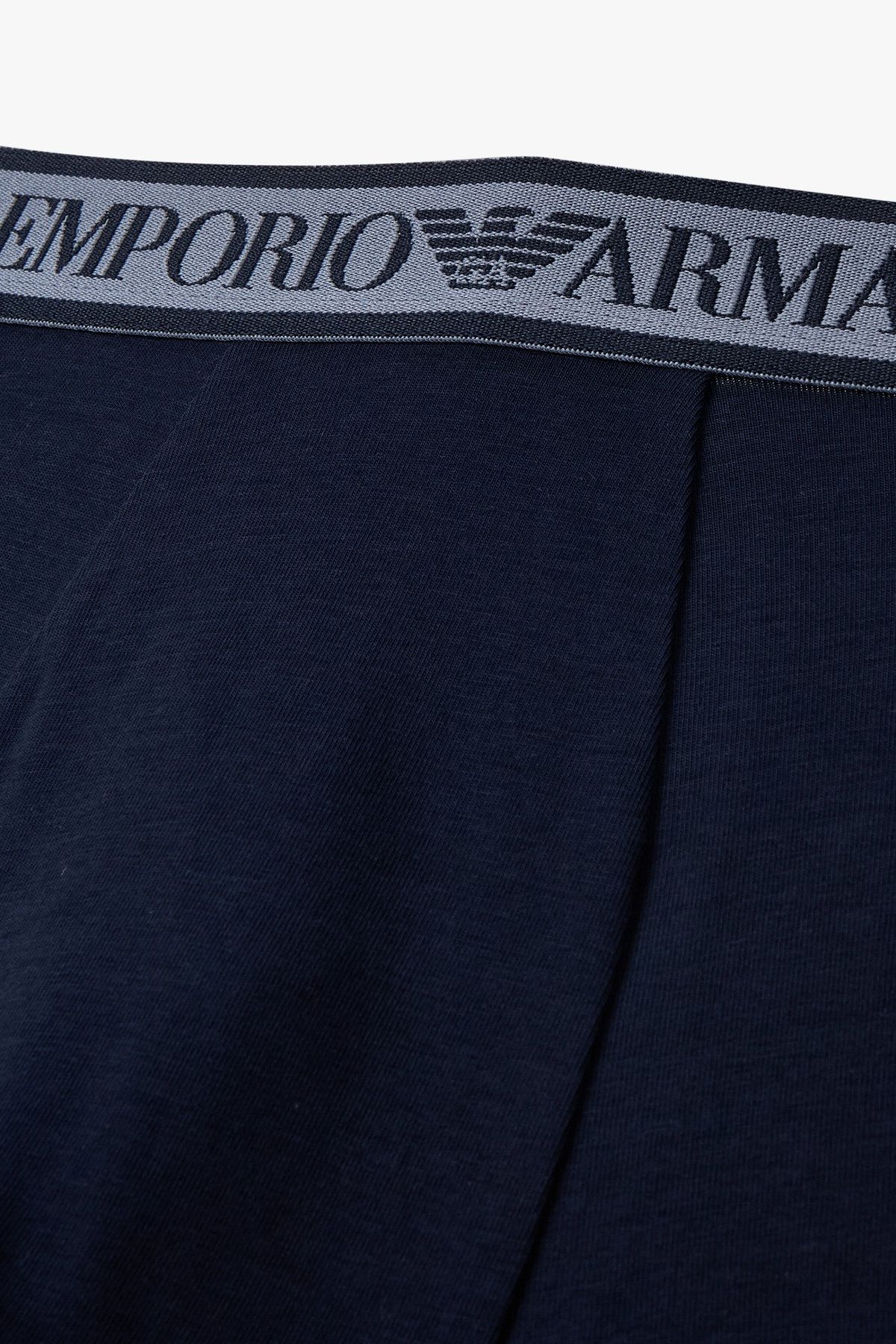 엠포리오 아르마니 언더웨어(EMPORIO ARMANI UNDERWEAR) 남성 라인 밴딩 코튼 롱 드로즈_네이비 0815312082