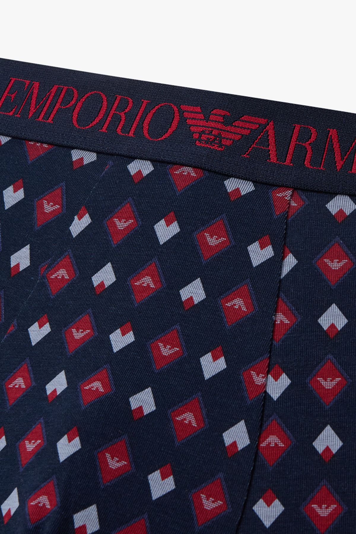 엠포리오 아르마니 언더웨어(EMPORIO ARMANI UNDERWEAR) 남성 로고 패턴드 코튼 드로즈_다크 네이비 0815312043