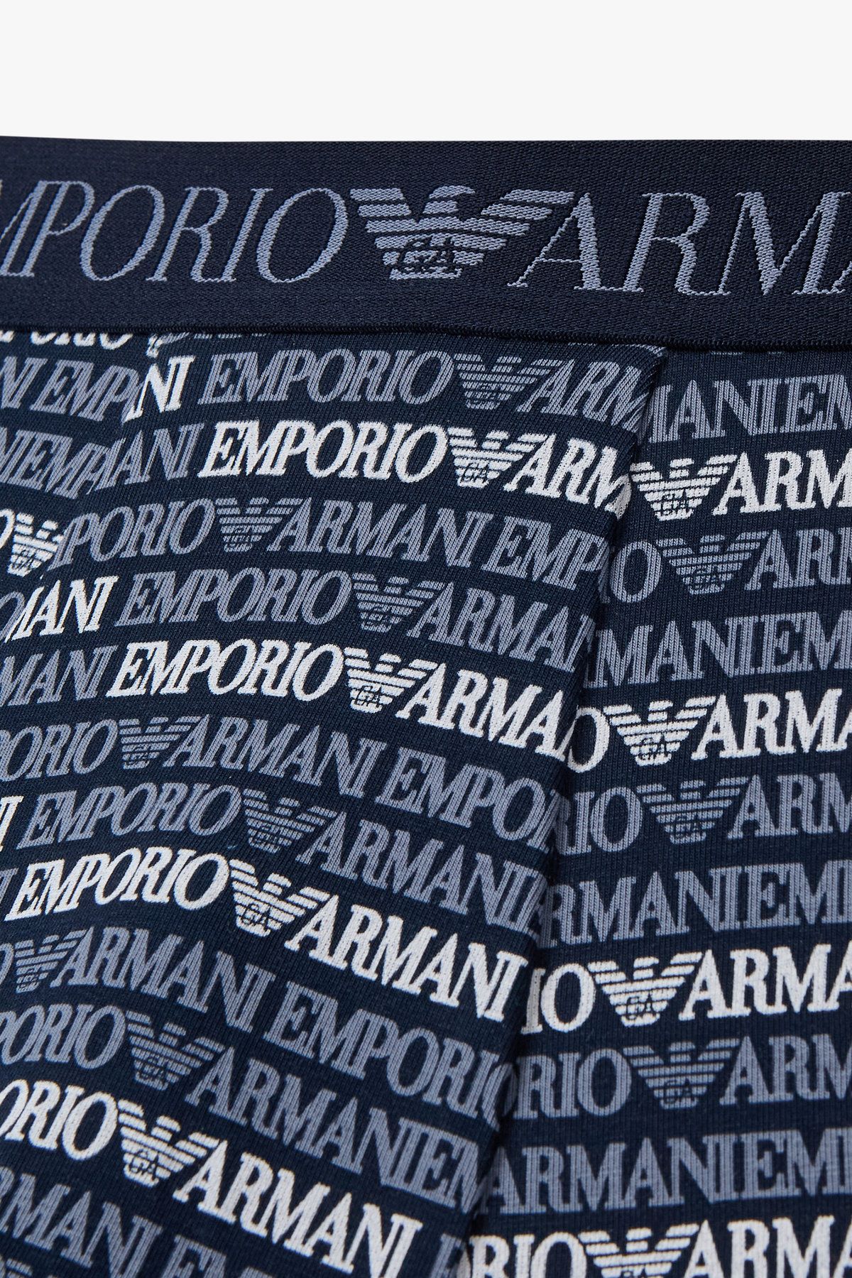 엠포리오 아르마니 언더웨어(EMPORIO ARMANI UNDERWEAR) 남성 로고 패턴드 코튼 드로즈_네이비 0815312045