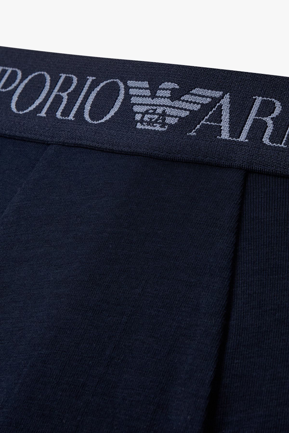엠포리오 아르마니 언더웨어(EMPORIO ARMANI UNDERWEAR) 남성 로고 밴딩 솔리드 코튼 드로즈_마린 0815312046