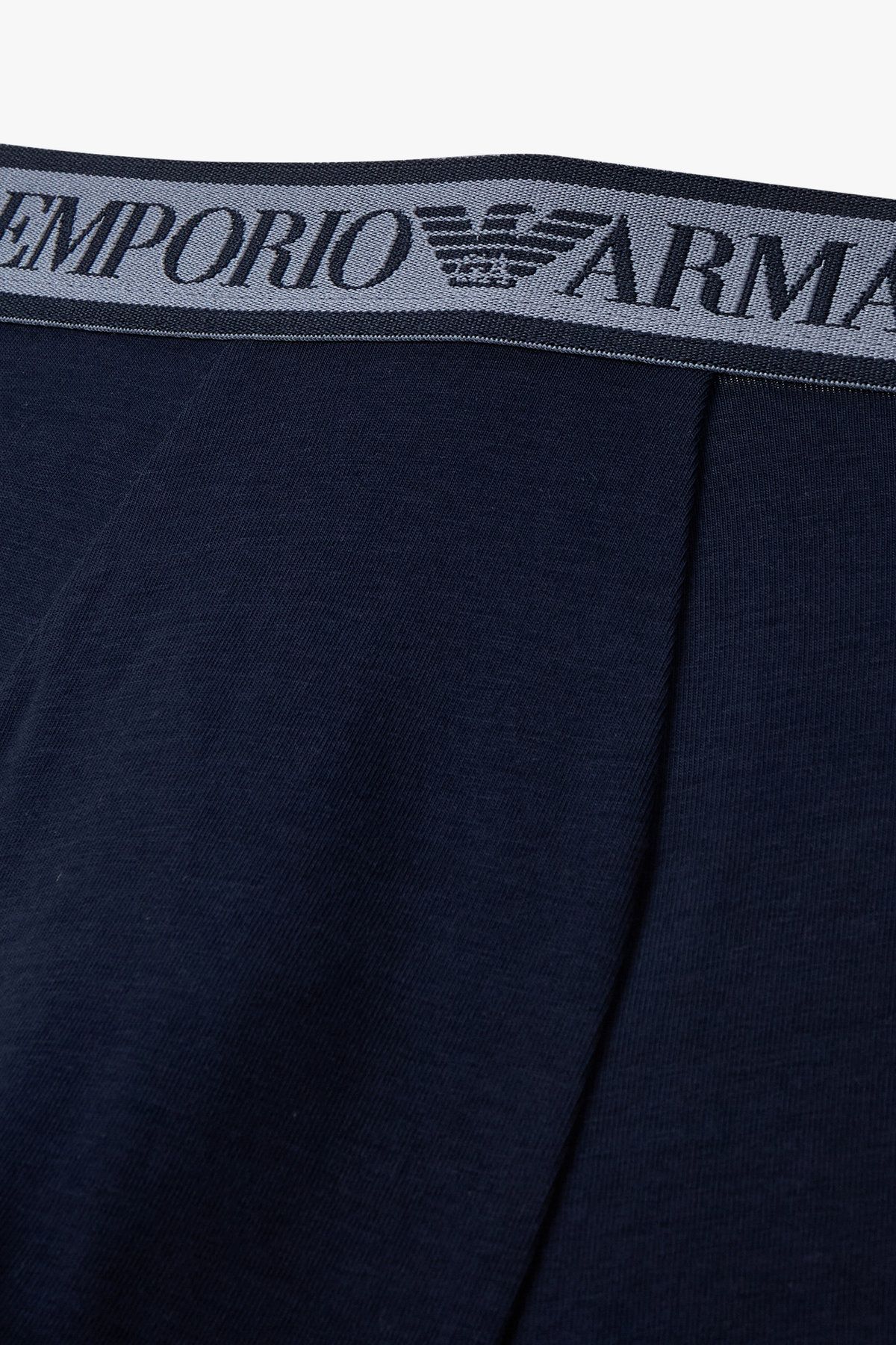 엠포리오 아르마니 언더웨어(EMPORIO ARMANI UNDERWEAR) 남성 라인 로고 밴딩 코튼 드로즈 3PACK_네이비 08M5363004