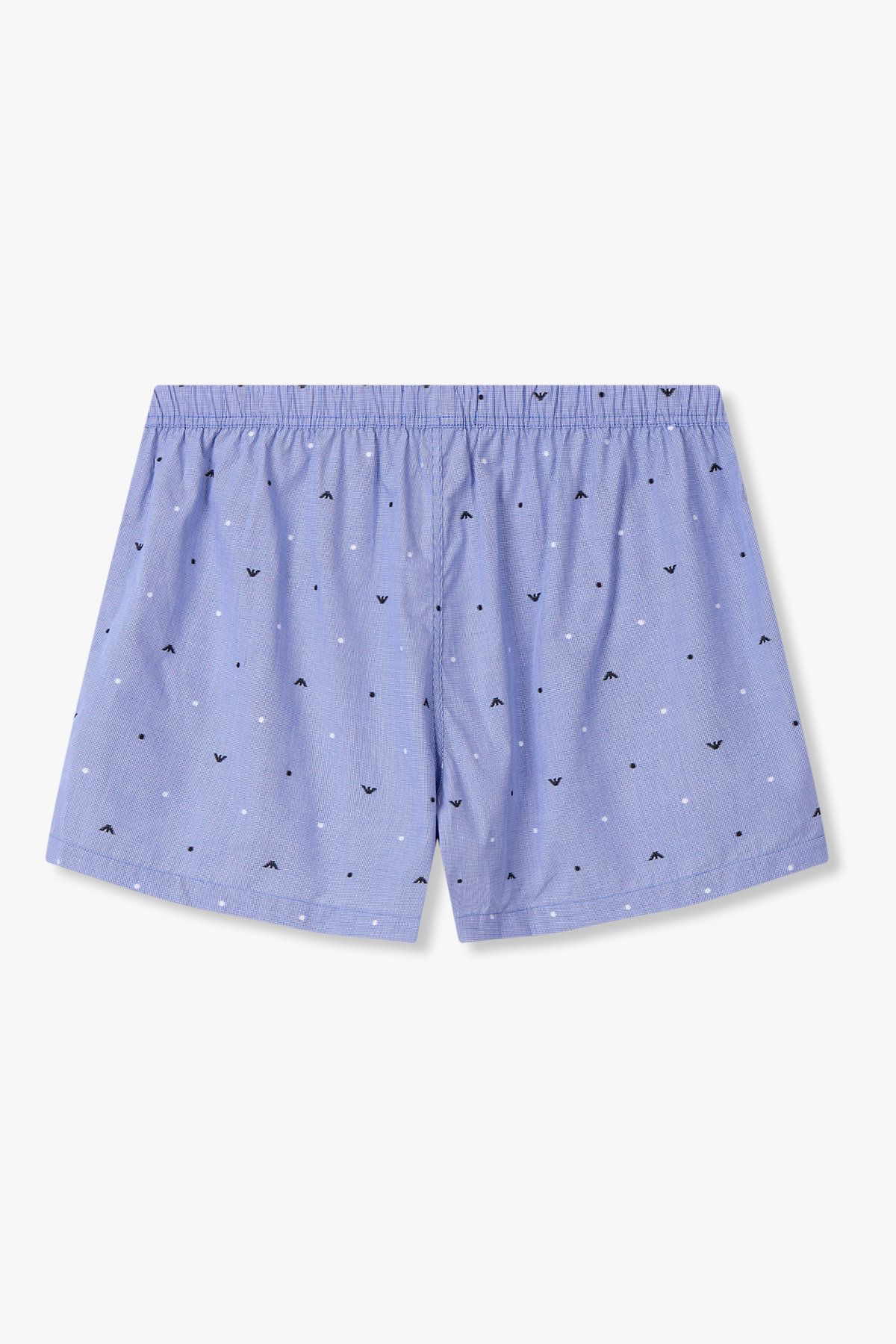 엠포리오 아르마니 언더웨어(EMPORIO ARMANI UNDERWEAR) 남성 로고 패턴 코튼 트렁크_블루 0815312101