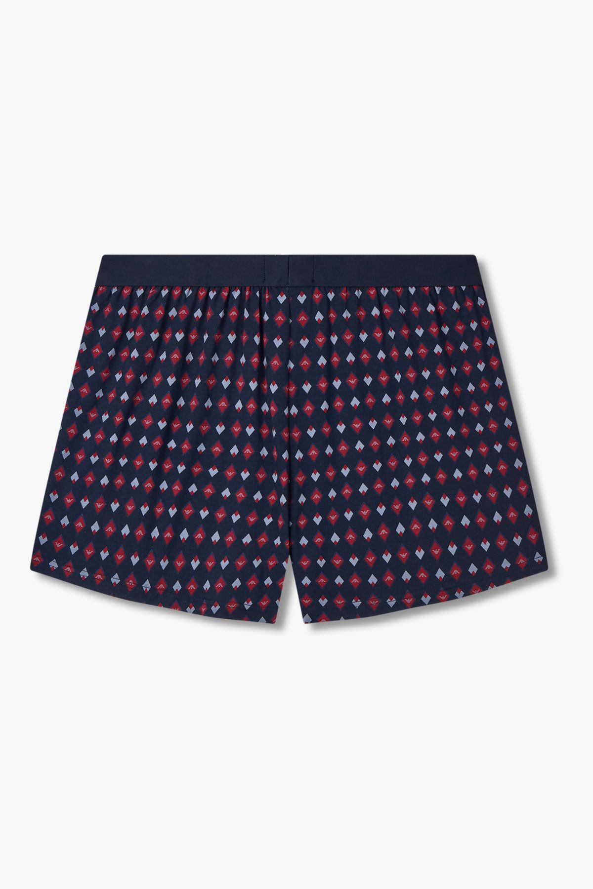엠포리오 아르마니 언더웨어(EMPORIO ARMANI UNDERWEAR) 남성 로고 패턴드 코튼 트렁크_다크 네이비 0815312094