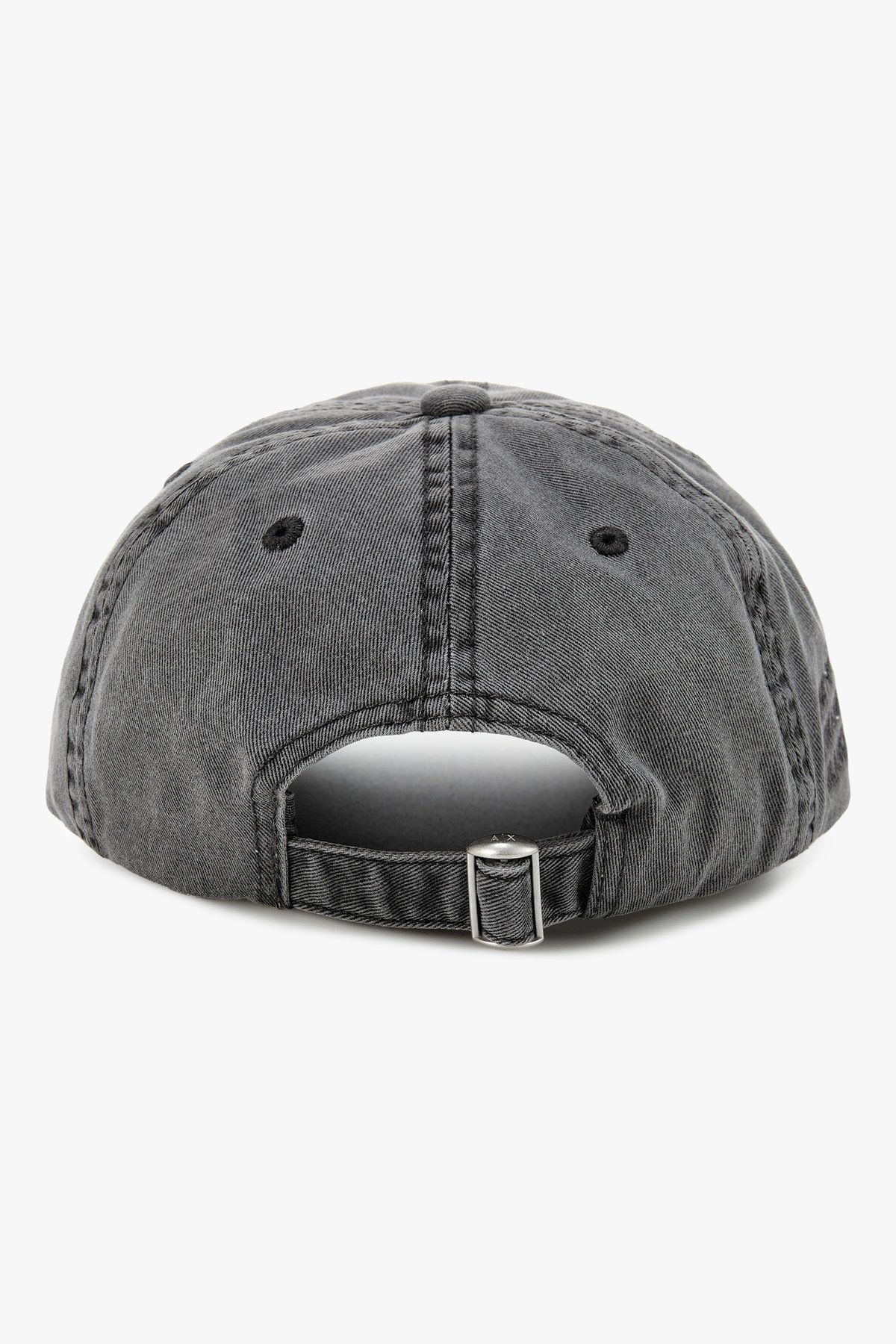 아르마니 익스체인지(ARMANI EXCHANGE) 남성 로고 패치 데님 베이스볼 캡_다크 그레이 A415372001