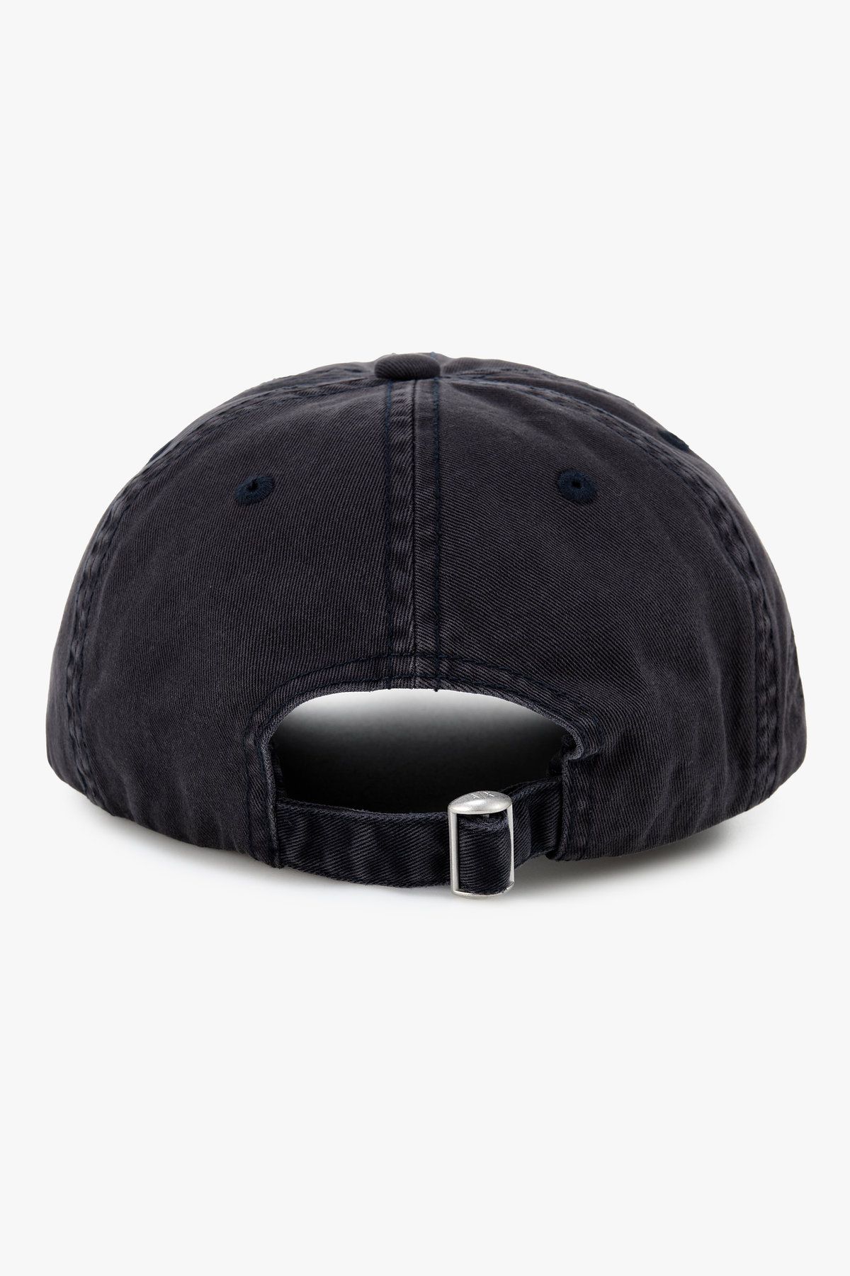 아르마니 익스체인지(ARMANI EXCHANGE) 남성 로고 패치 데님 베이스볼 캡_다크 네이비 A415372002
