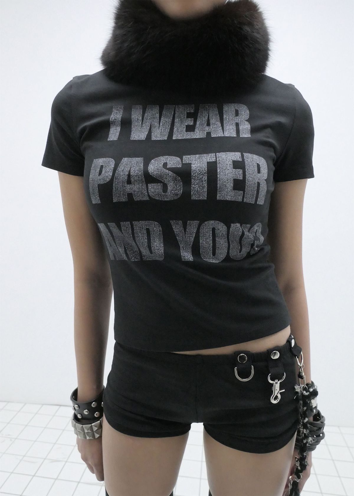 패스터(PASTER) 아이 웨어 패스터 티셔츠 빈티지, 블랙
