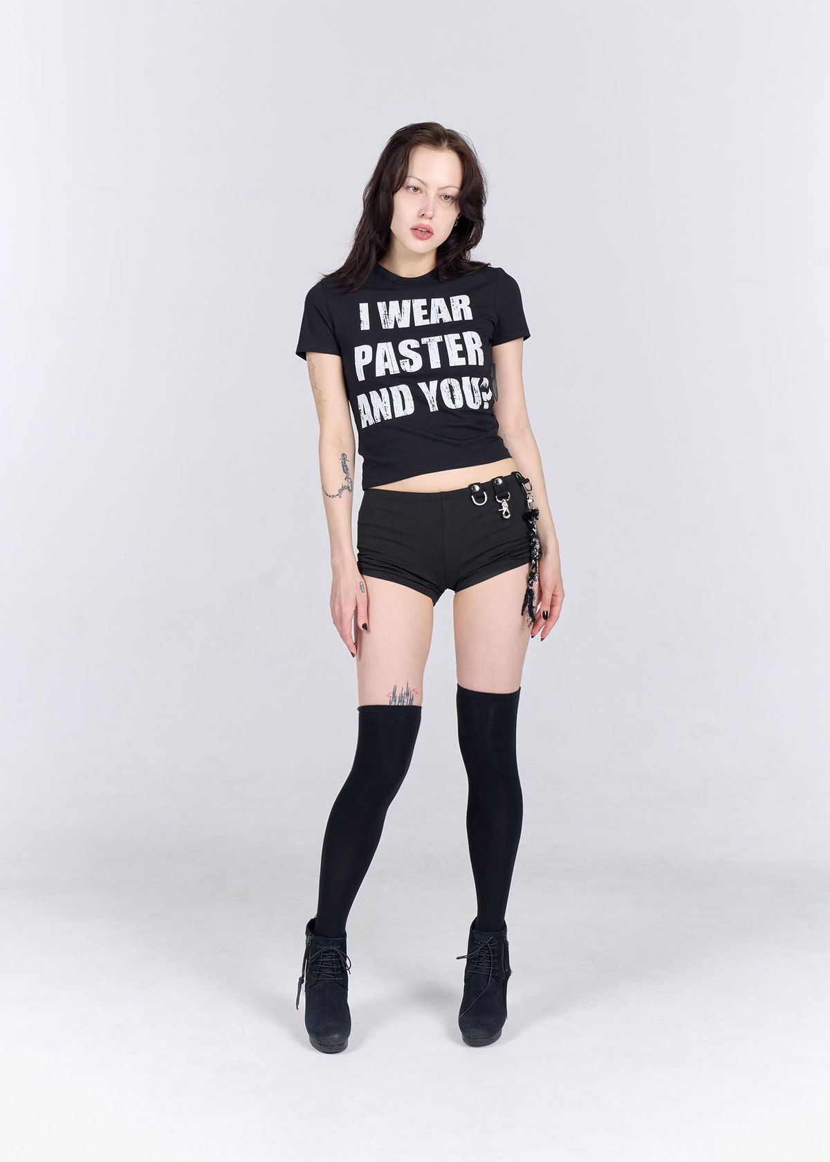 패스터(PASTER) 아이 웨어 패스터 티셔츠, 블랙