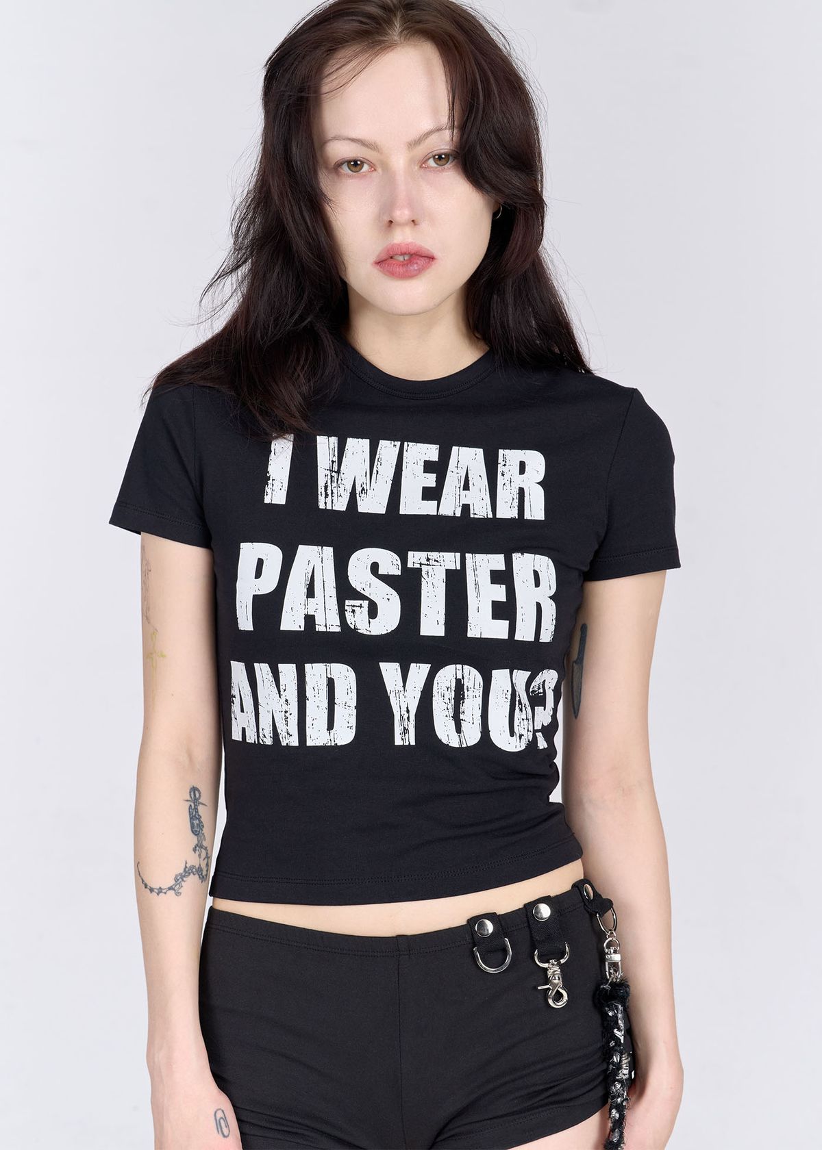 패스터(PASTER) 아이 웨어 패스터 티셔츠, 블랙