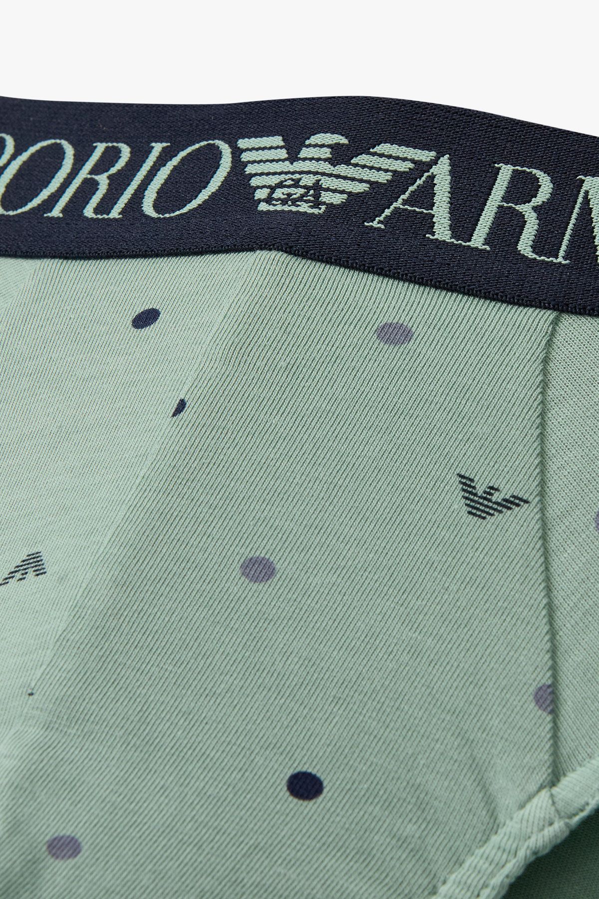 엠포리오 아르마니 언더웨어(EMPORIO ARMANI UNDERWEAR) 남성 로고 패턴드 코튼 브리프_민트 0815311033
