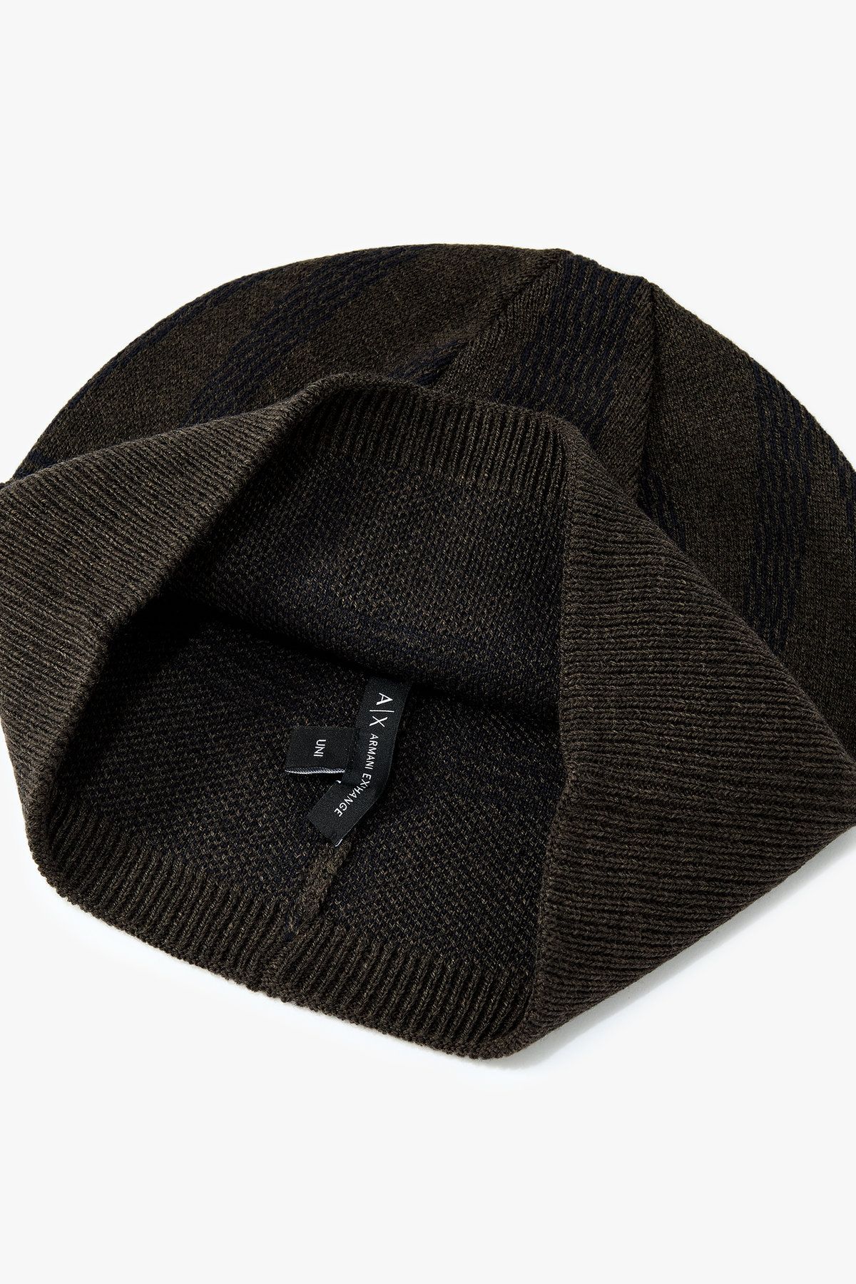 아르마니 익스체인지(ARMANI EXCHANGE) 남성 울 블렌드 지그재그 비니_초코 A415372006