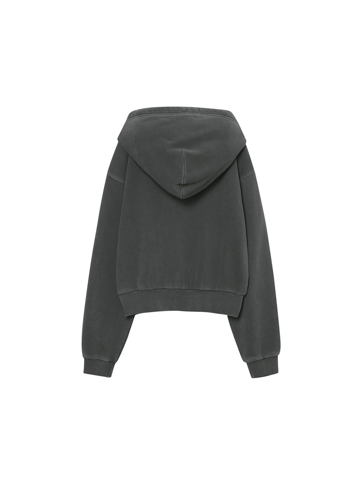 슈퍼드라이(SUPERDRY) W 아플리케 로고 후드집업 다크그레이