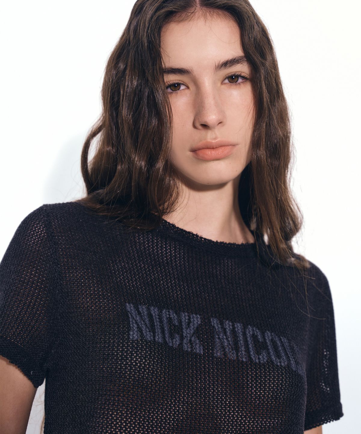 닉앤니콜(NICK&NICOLE) NICOLE WASHED WAFFLE HALF KNIT_BLACK