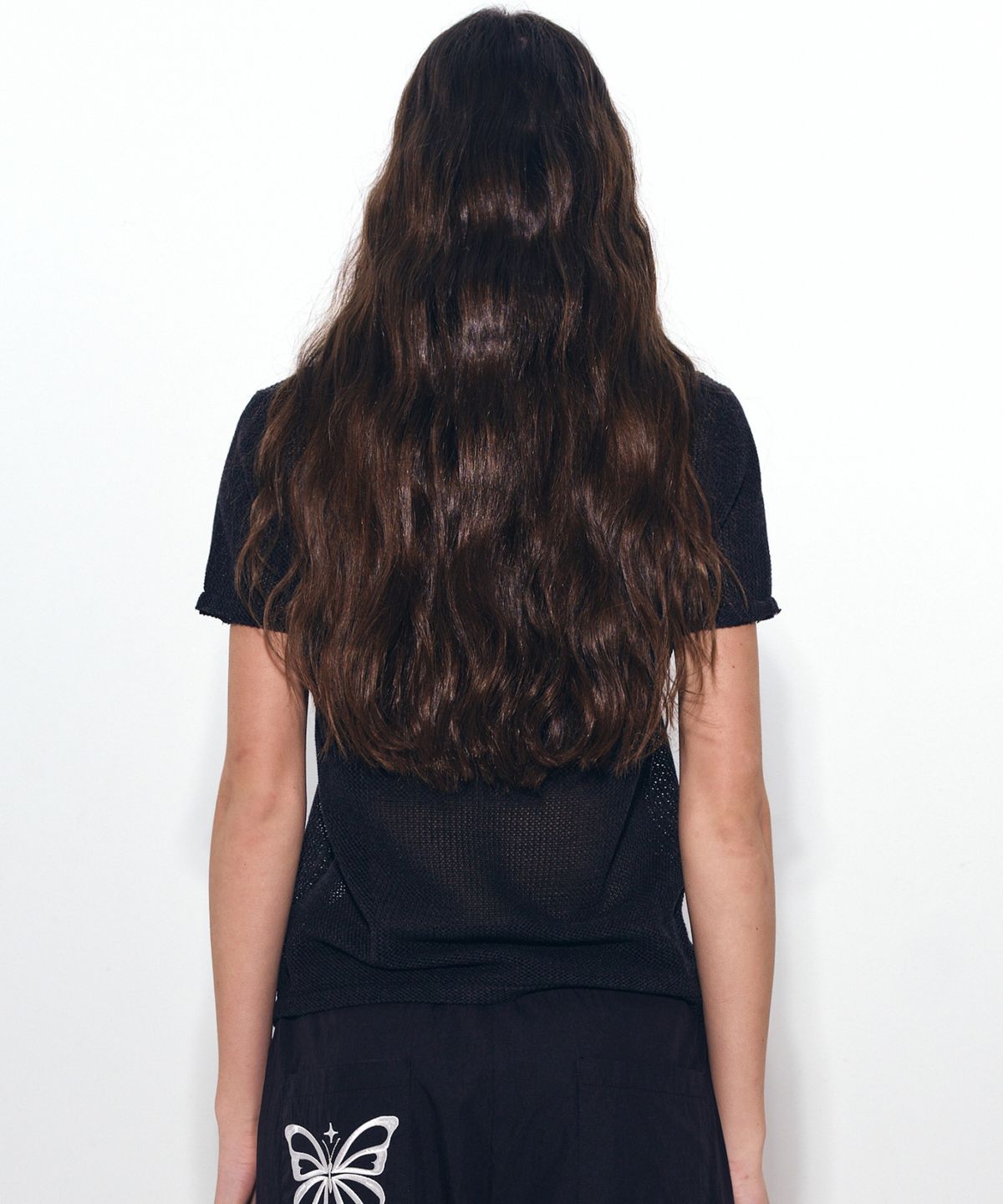 닉앤니콜(NICK&NICOLE) NICOLE WASHED WAFFLE HALF KNIT_BLACK