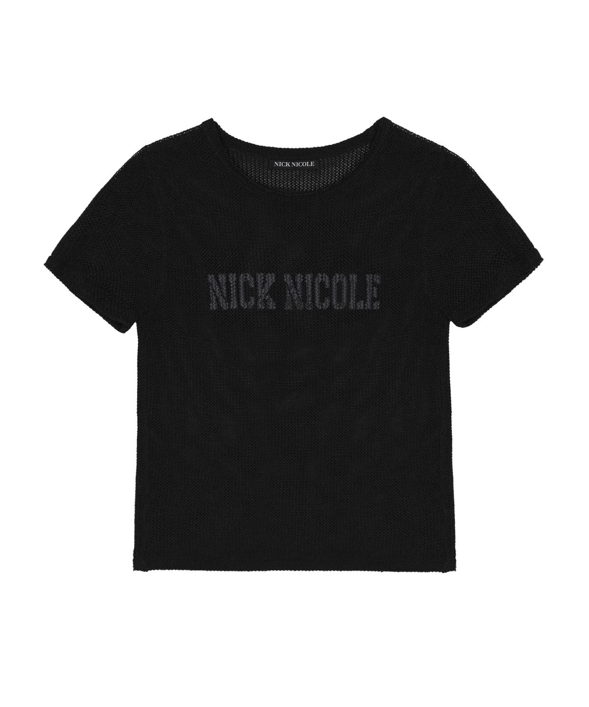 닉앤니콜(NICK&NICOLE) NICOLE WASHED WAFFLE HALF KNIT_BLACK