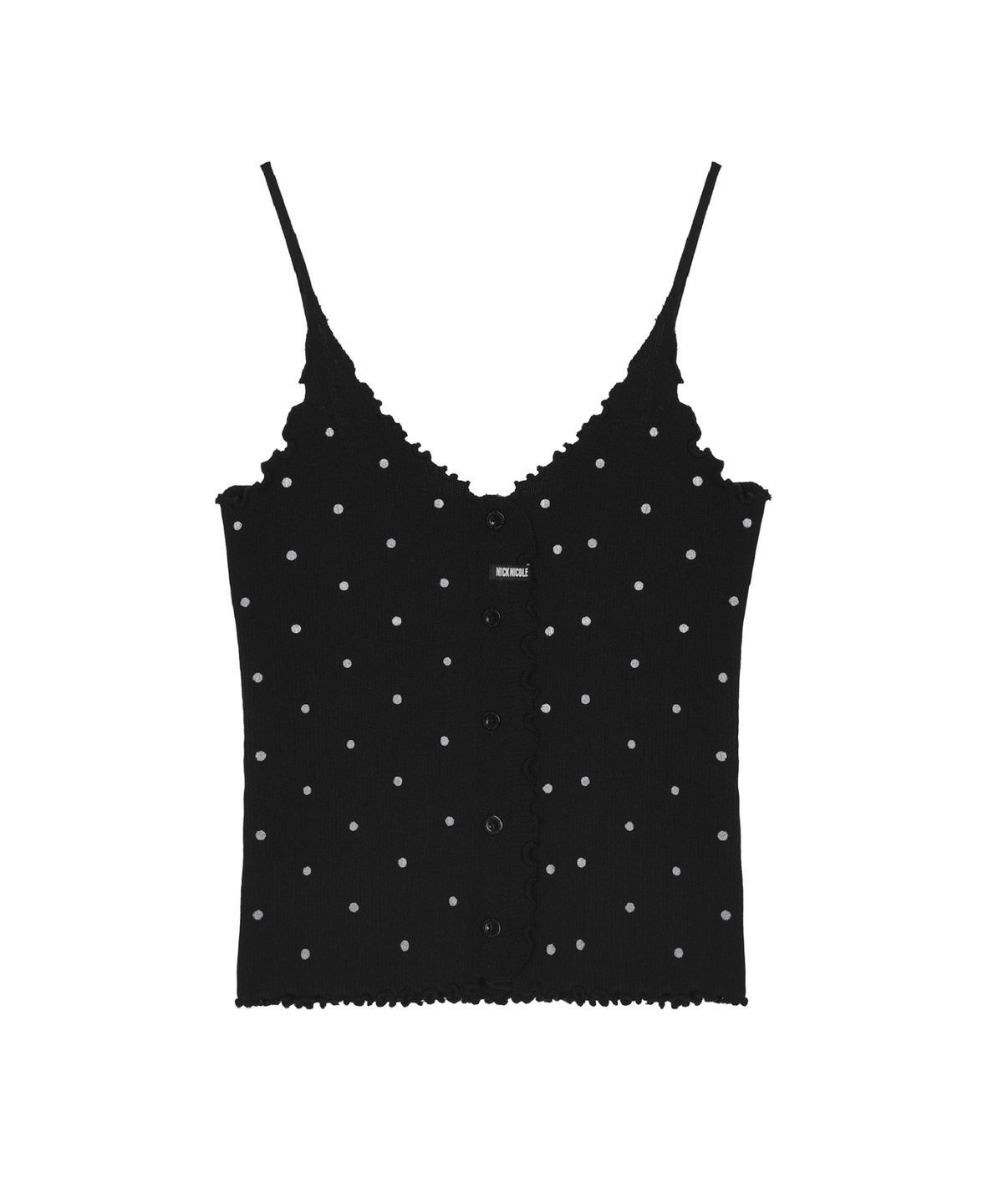 닉앤니콜(NICK&NICOLE) DOT LABEL SLEEVELESS TOP_BLACK