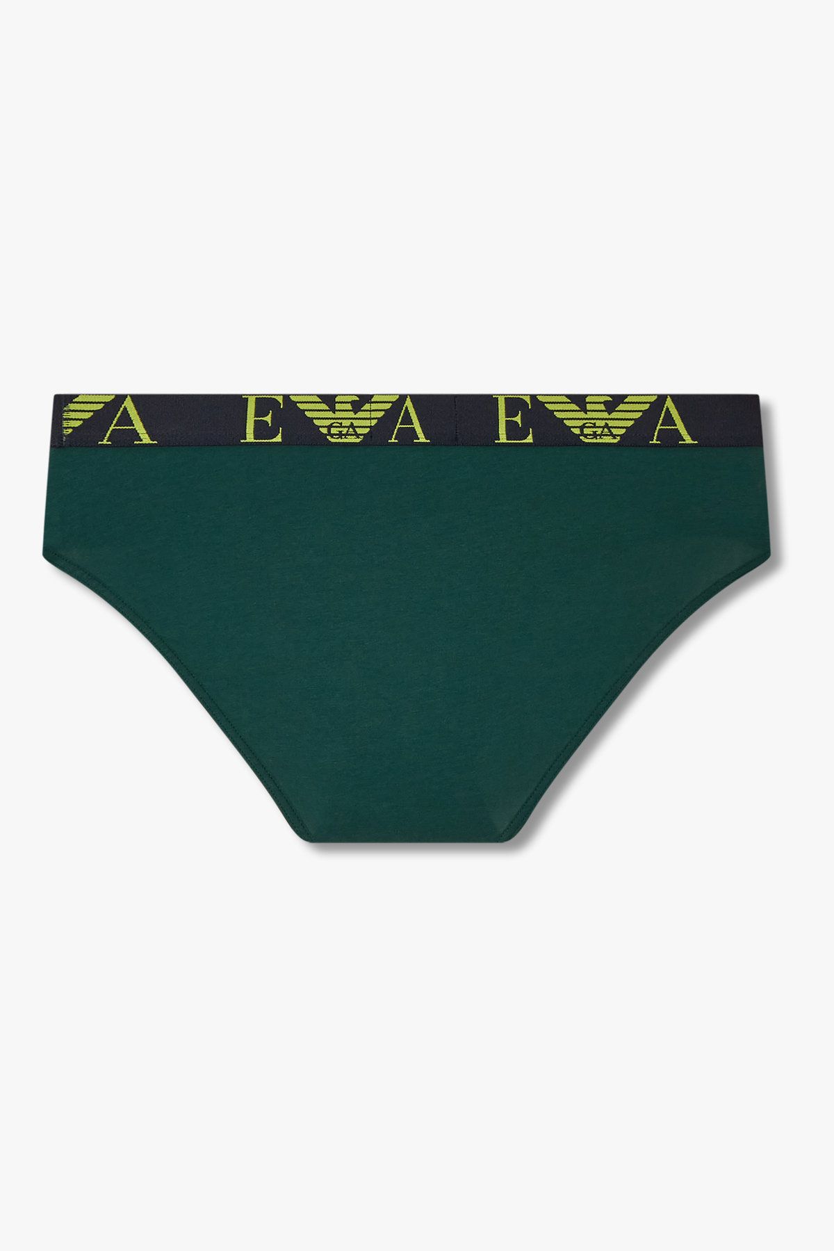 엠포리오 아르마니 언더웨어(EMPORIO ARMANI UNDERWEAR) 남성 빅 로고 밴딩 코튼 브리프_그린 0815311304