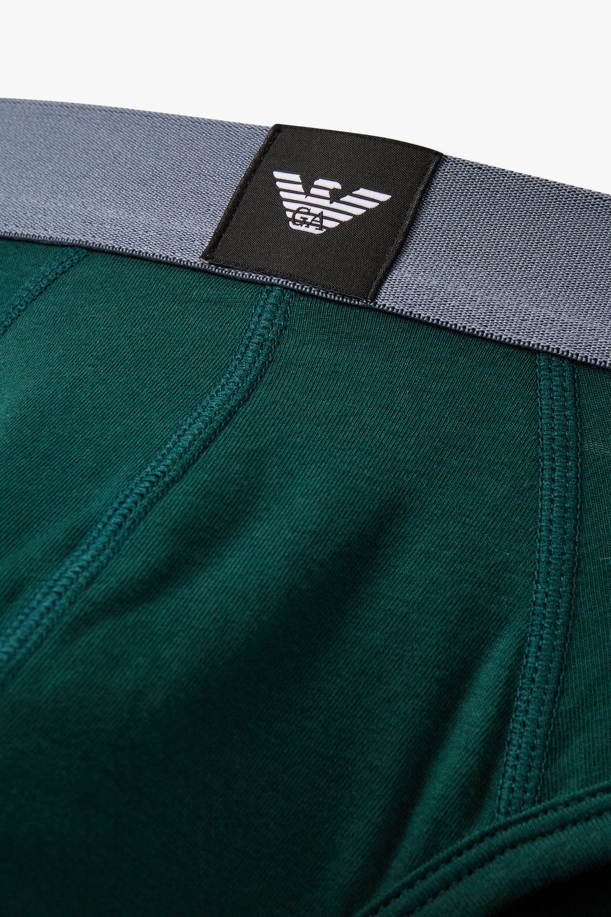 엠포리오 아르마니 언더웨어(EMPORIO ARMANI UNDERWEAR) 남성 이글 패치 밴딩 코튼 브리프_그린 0815311325