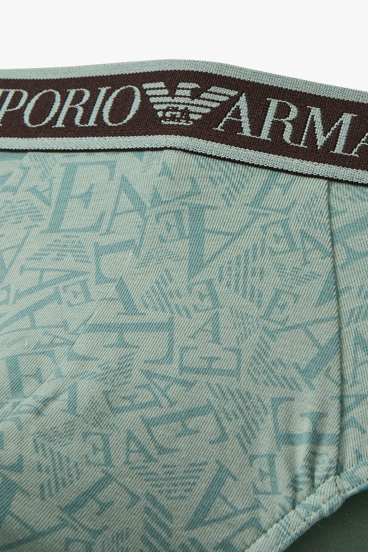 엠포리오 아르마니 언더웨어(EMPORIO ARMANI UNDERWEAR) 남성 로고 패턴 코튼 브리프_민트 0815311310