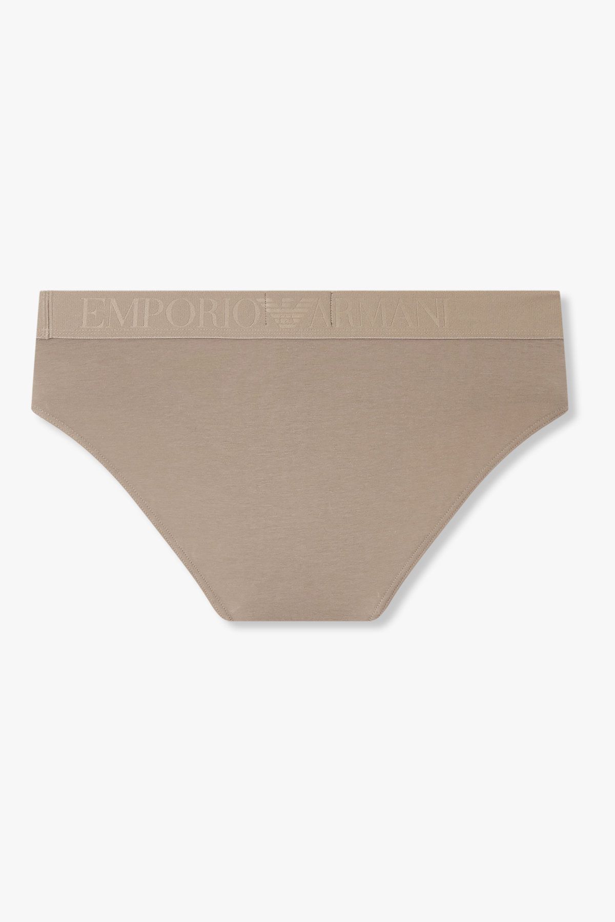 엠포리오 아르마니 언더웨어(EMPORIO ARMANI UNDERWEAR) 남성 글로시 로고 밴딩 코튼 브리프_다크 베이지 0815311056