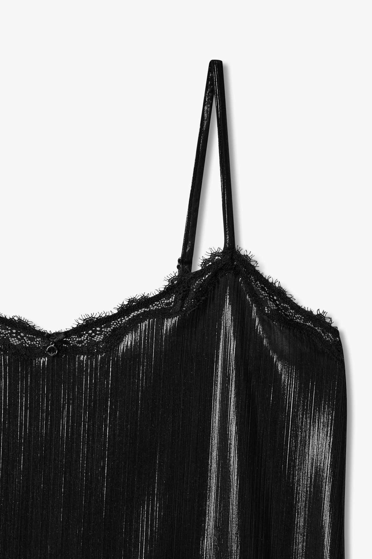 엠포리오 아르마니 언더웨어(EMPORIO ARMANI UNDERWEAR) 여성 샤이닝 리브드 캐미솔_블랙 0825313501