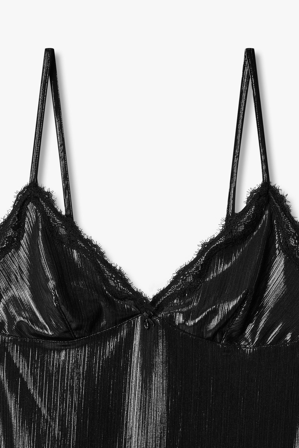 엠포리오 아르마니 언더웨어(EMPORIO ARMANI UNDERWEAR) 여성 샤이닝 리브드 베이비돌 슬립_블랙 0825318502