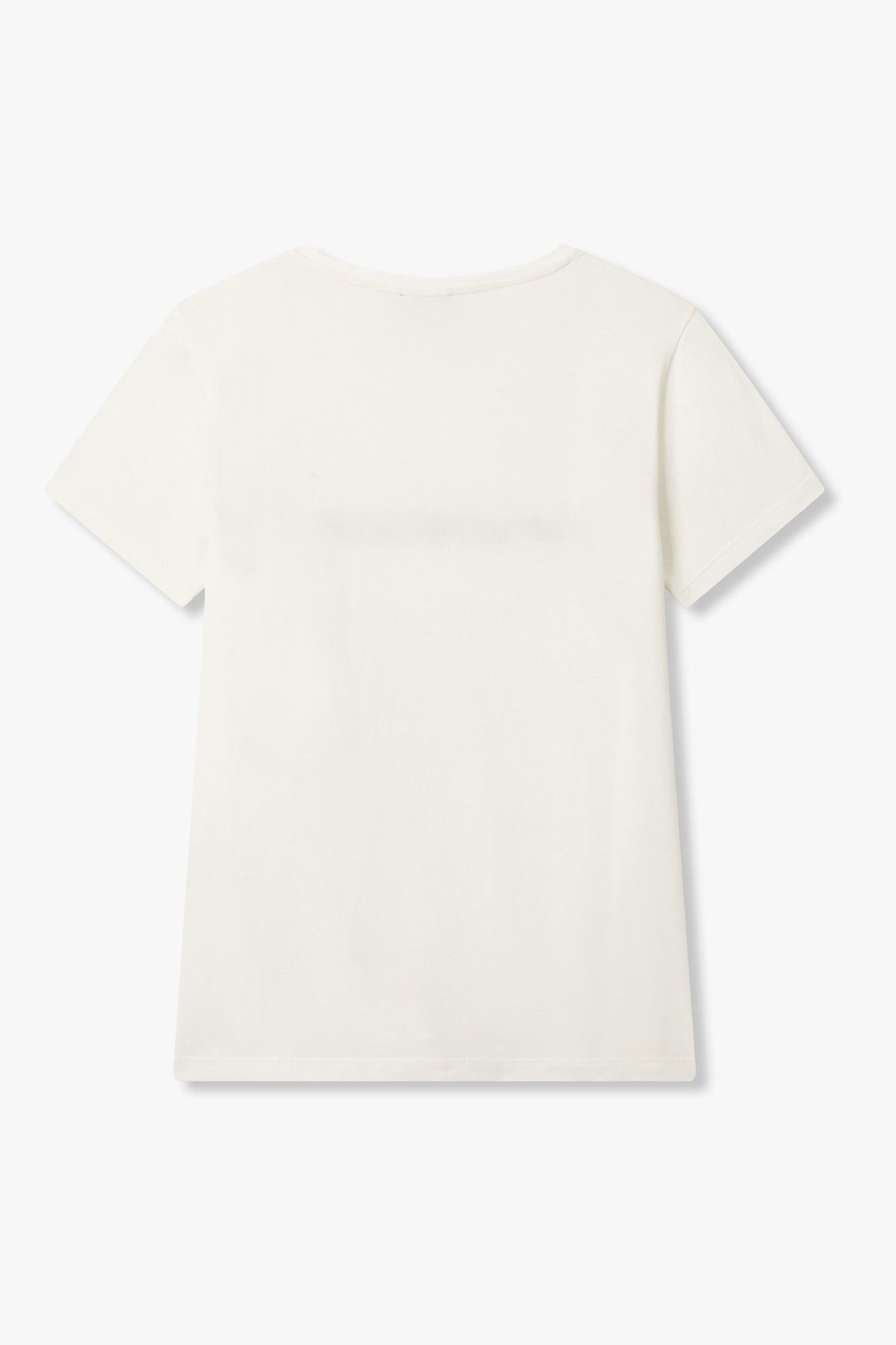 엠포리오 아르마니 언더웨어(EMPORIO ARMANI UNDERWEAR) 여성 로고 자수 숏 슬리브 라운지 티셔츠_화이트 0825334501