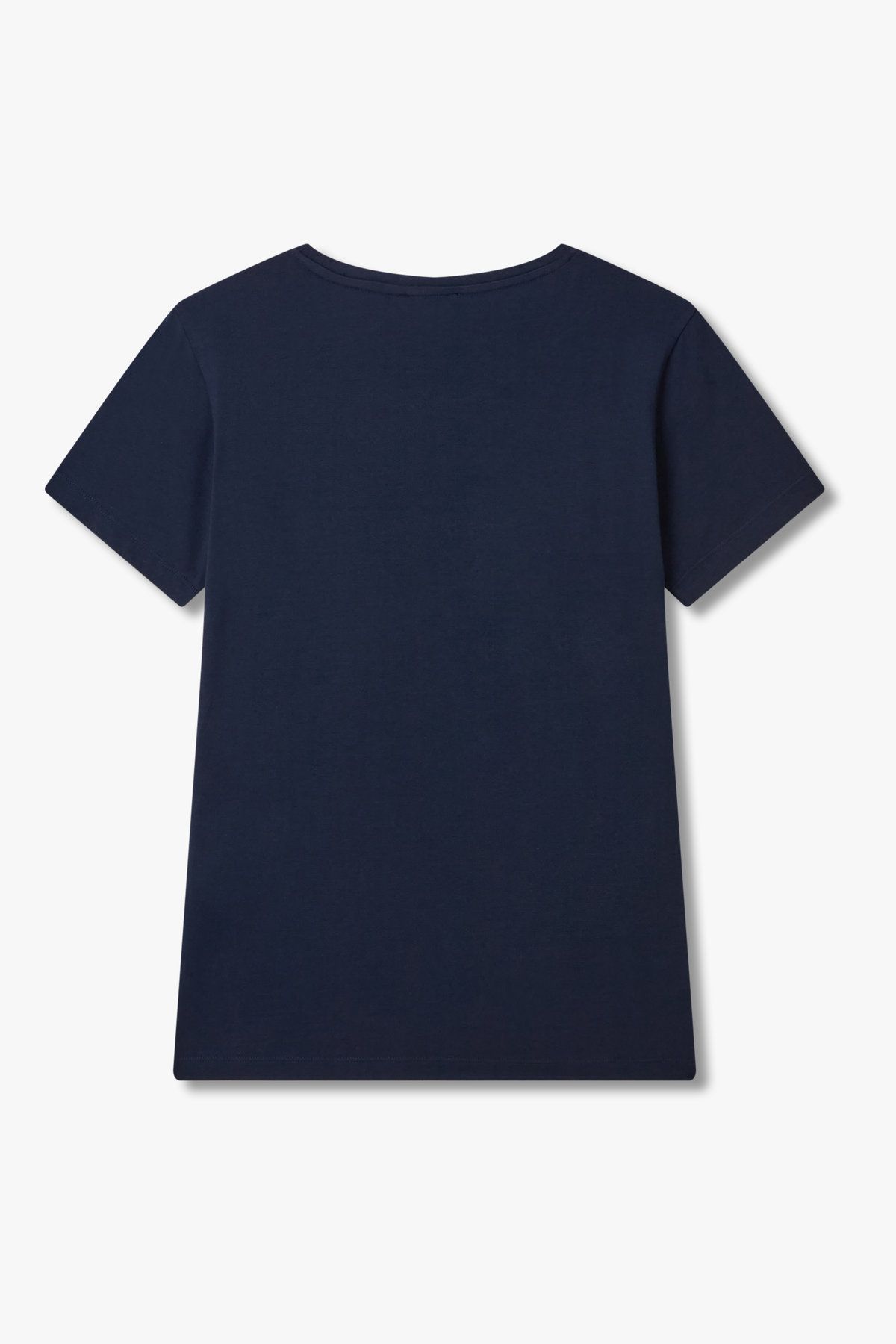 엠포리오 아르마니 언더웨어(EMPORIO ARMANI UNDERWEAR) 여성 로고 자수 숏 슬리브 라운지 티셔츠_마린 0825334502