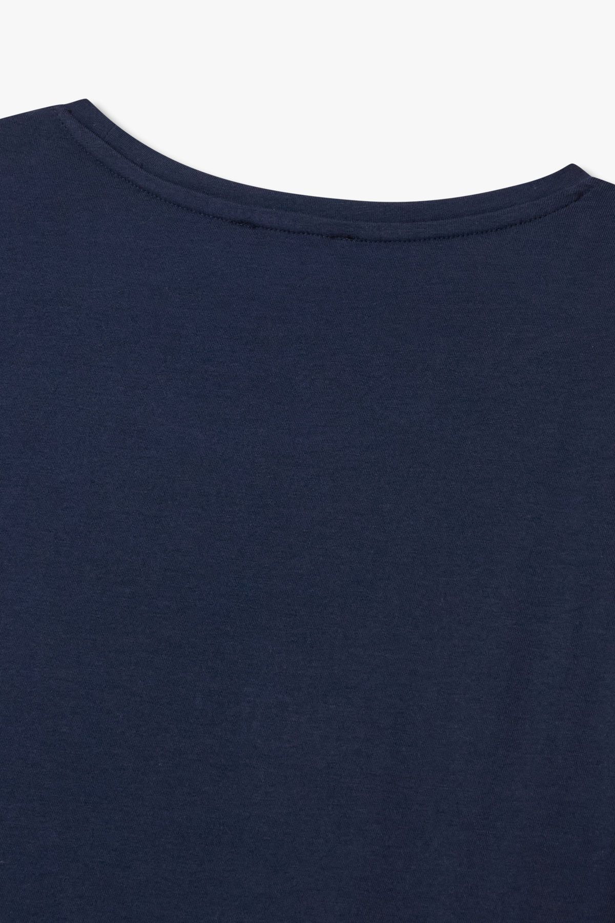 엠포리오 아르마니 언더웨어(EMPORIO ARMANI UNDERWEAR) 여성 로고 자수 숏 슬리브 라운지 티셔츠_마린 0825334502
