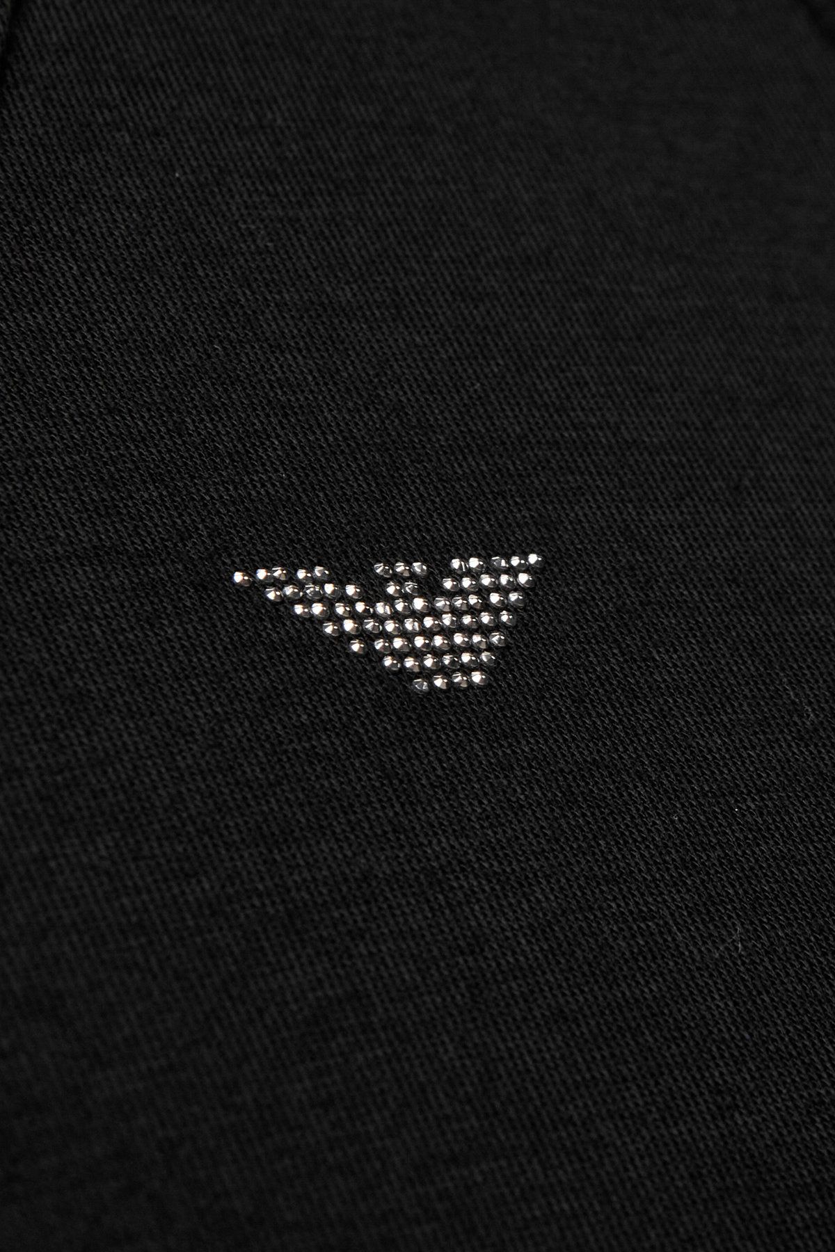 엠포리오 아르마니 언더웨어(EMPORIO ARMANI UNDERWEAR) 여성 비즈 이글 로고 스쿱넥 탱크 탑_블랙 0825313504