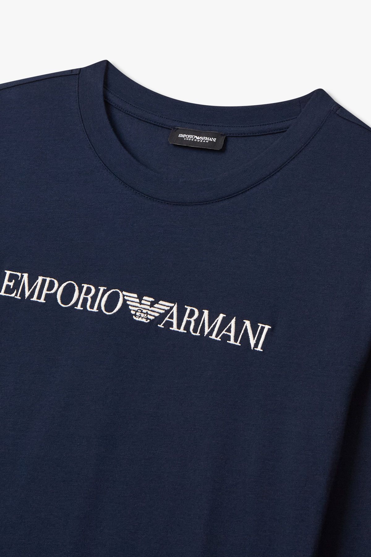 엠포리오 아르마니 언더웨어(EMPORIO ARMANI UNDERWEAR) 여성 롱 슬리브 크루넥 라운지 티셔츠_마린 0825336501