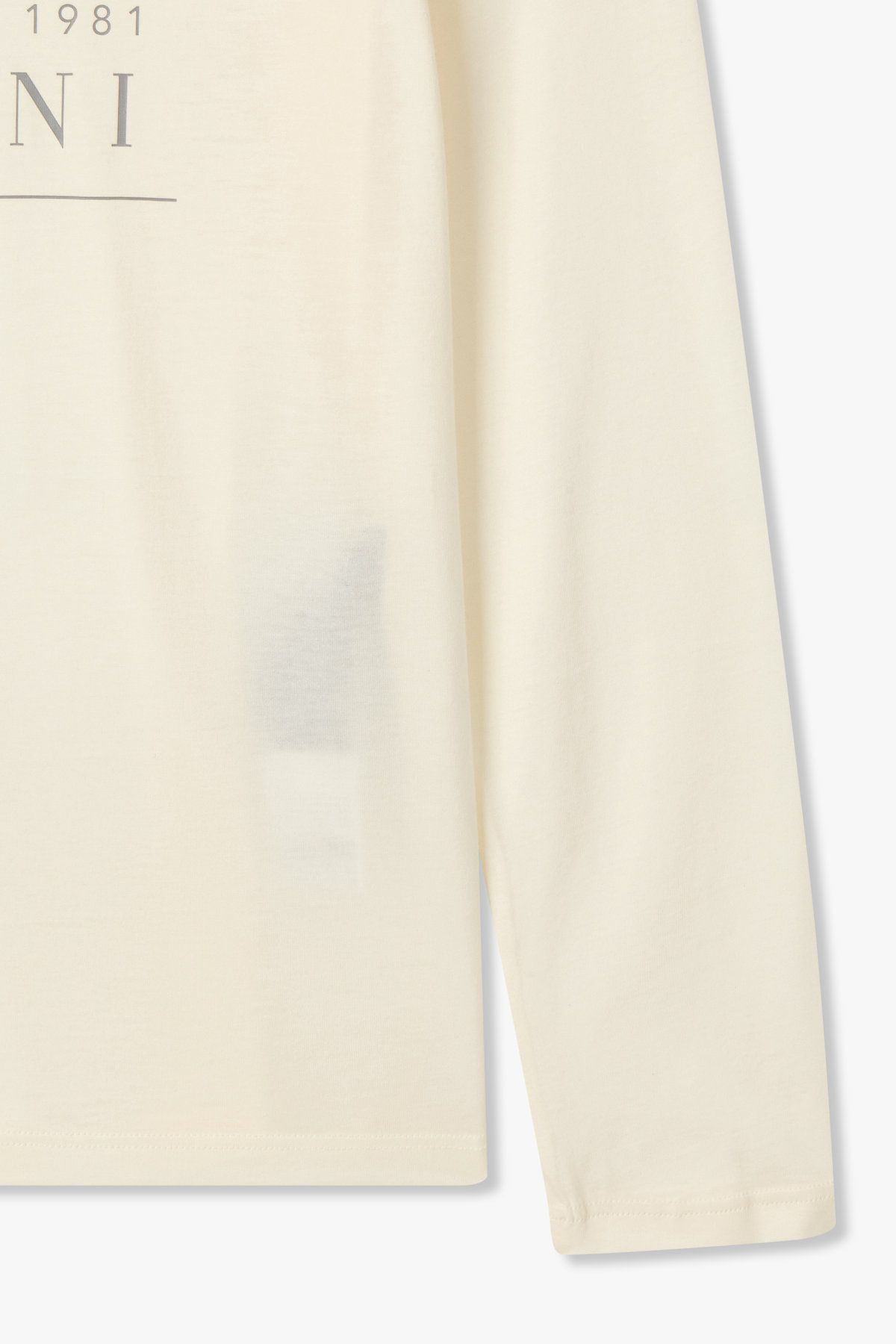 엠포리오 아르마니 언더웨어(EMPORIO ARMANI UNDERWEAR) 여성 롱 슬리브 크루넥 라운지 티셔츠_아이보리 0825336509
